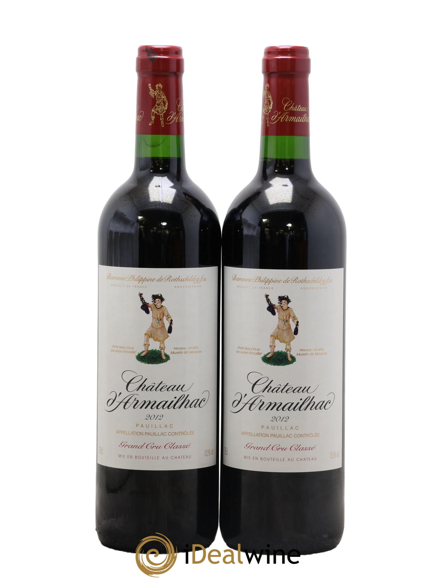 Château d' Armailhac - Mouton Baron(ne) Philippe 5ème Grand Cru Classé 2012 - Lotto di 2 bottiglie - 0