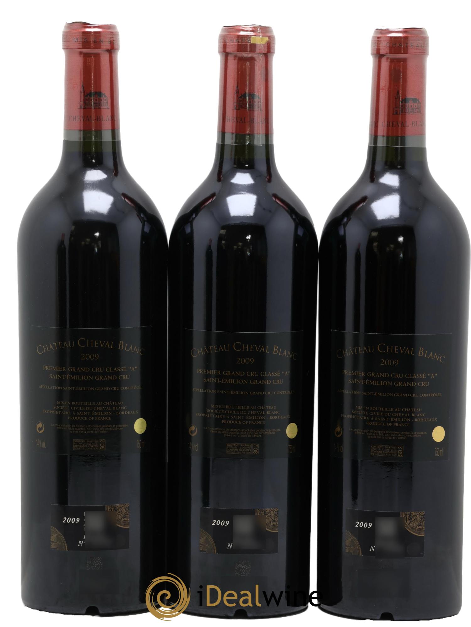 Château Cheval Blanc 1er Grand Cru Classé A 2009 - Lot of 3 bottles - 1