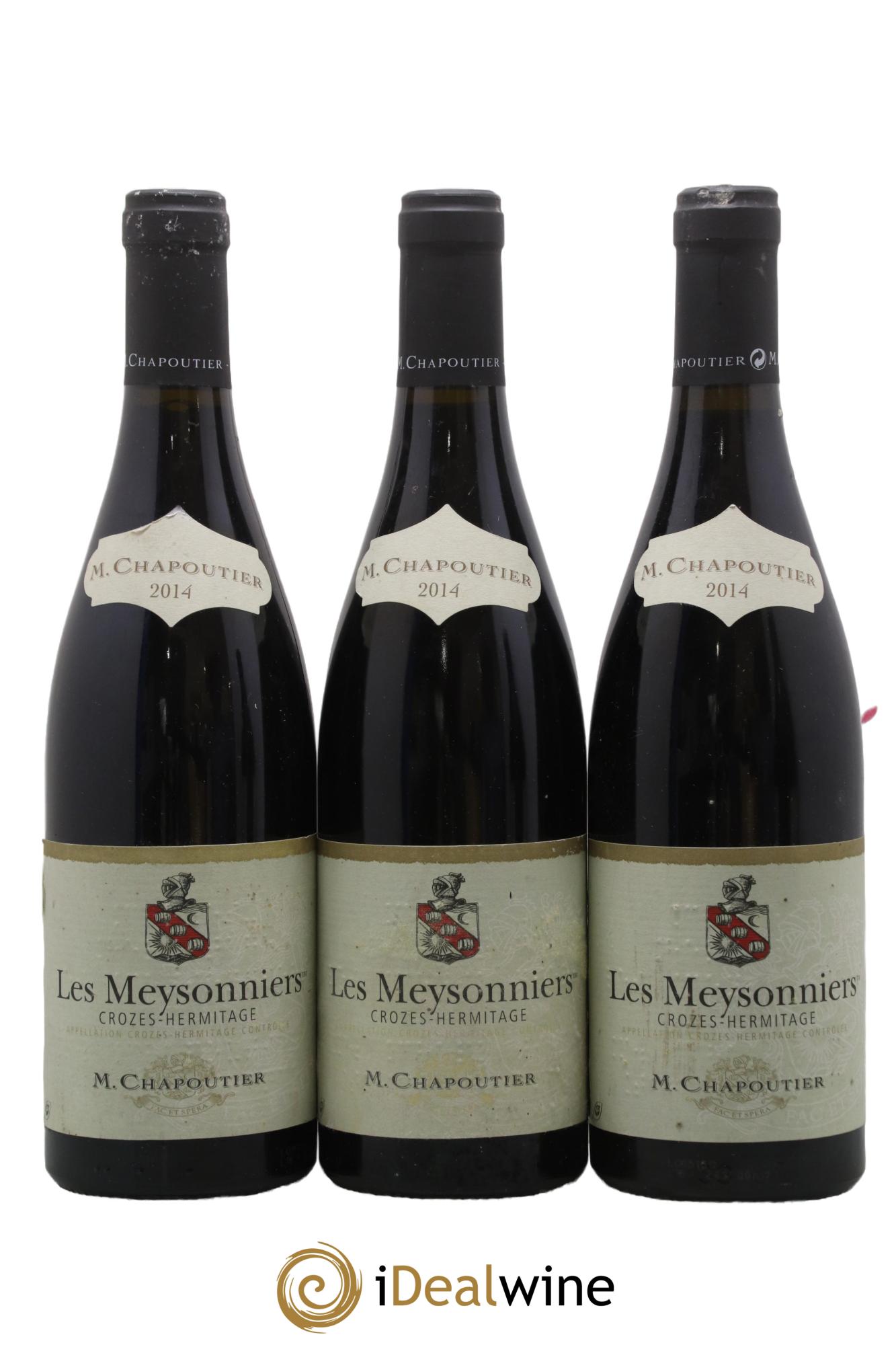 Crozes-Hermitage Les Meysonniers Chapoutier 2014 - Lot of 3 bottles - 0