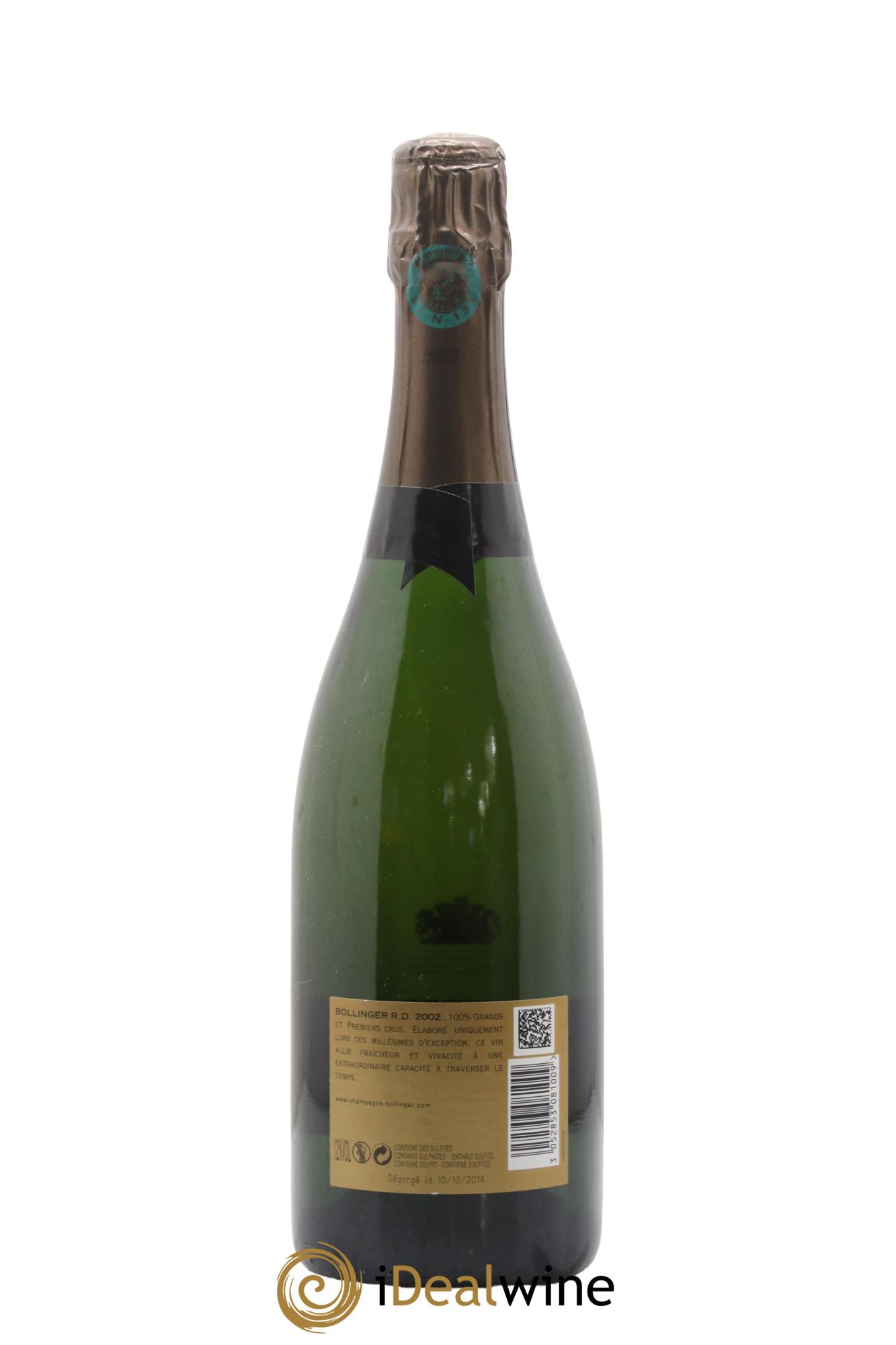 R.D. Extra-Brut Bollinger 2002 - Lot of 1 bottle - 2