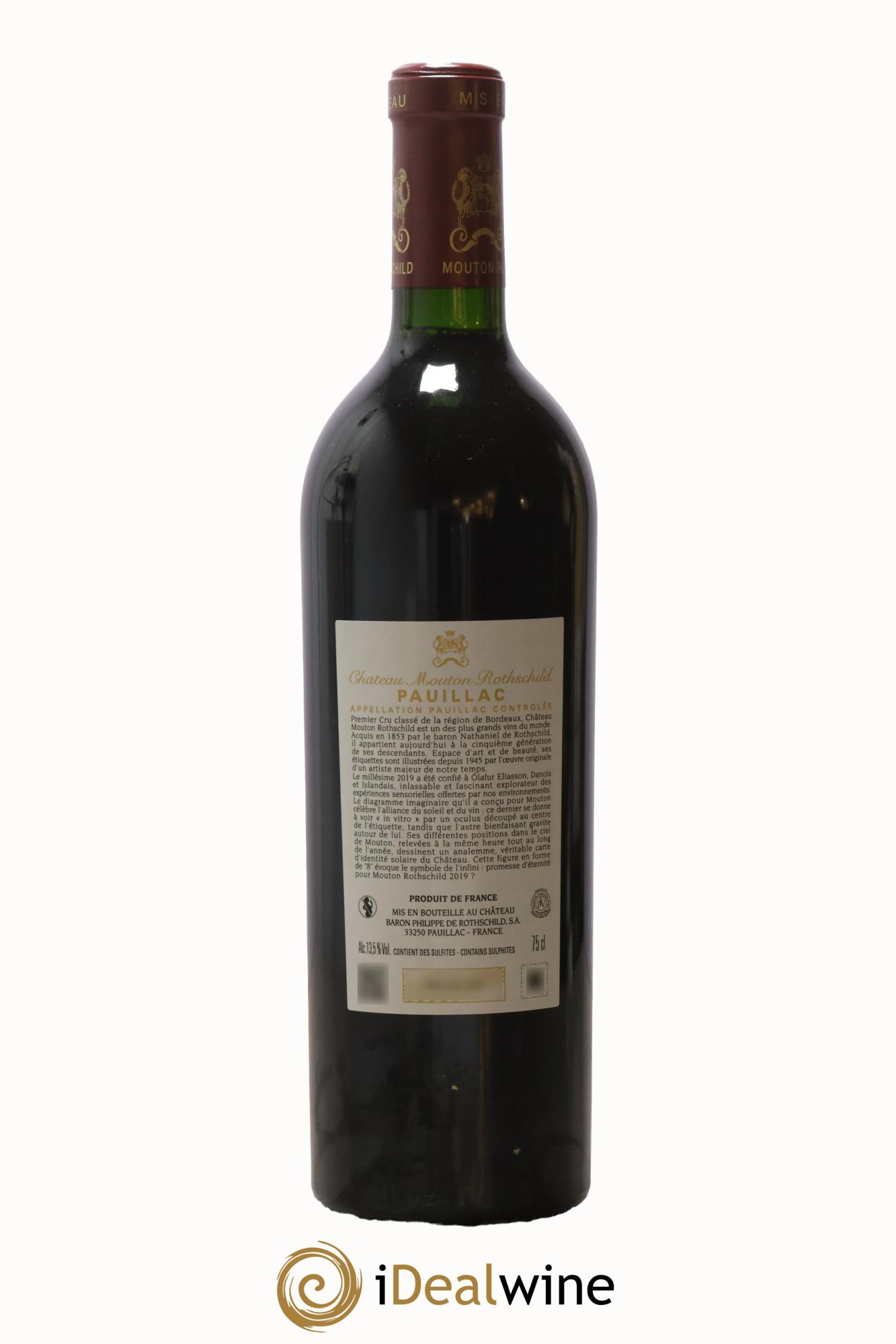 Château Mouton Rothschild 1er Grand Cru Classé 2019 - Lot de 1 bouteille - 1