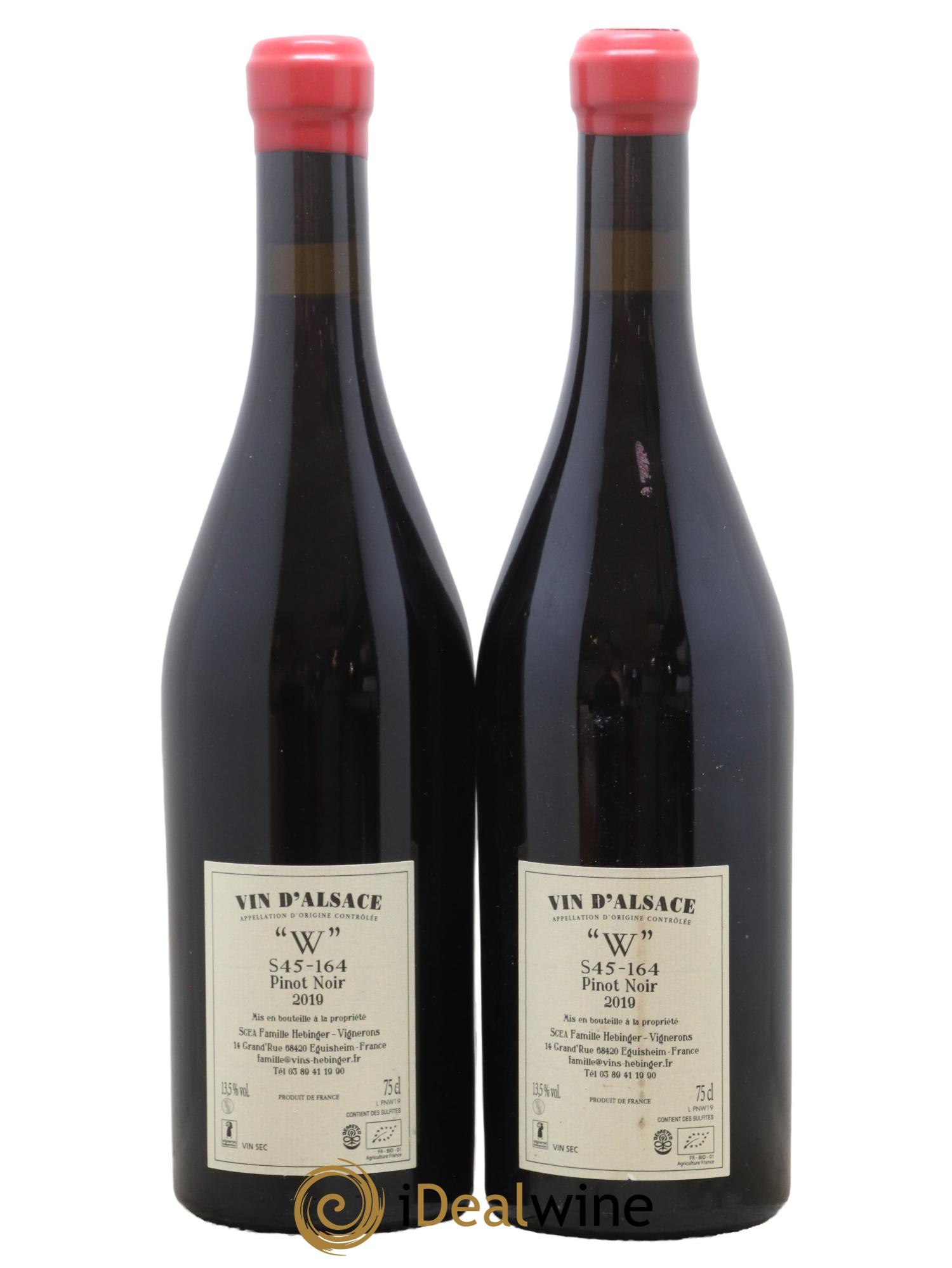 Alsace Pinot Noir Wintzenheim S45 164 Famille Hebinger 2019 - Lot de 2 bouteilles - 1