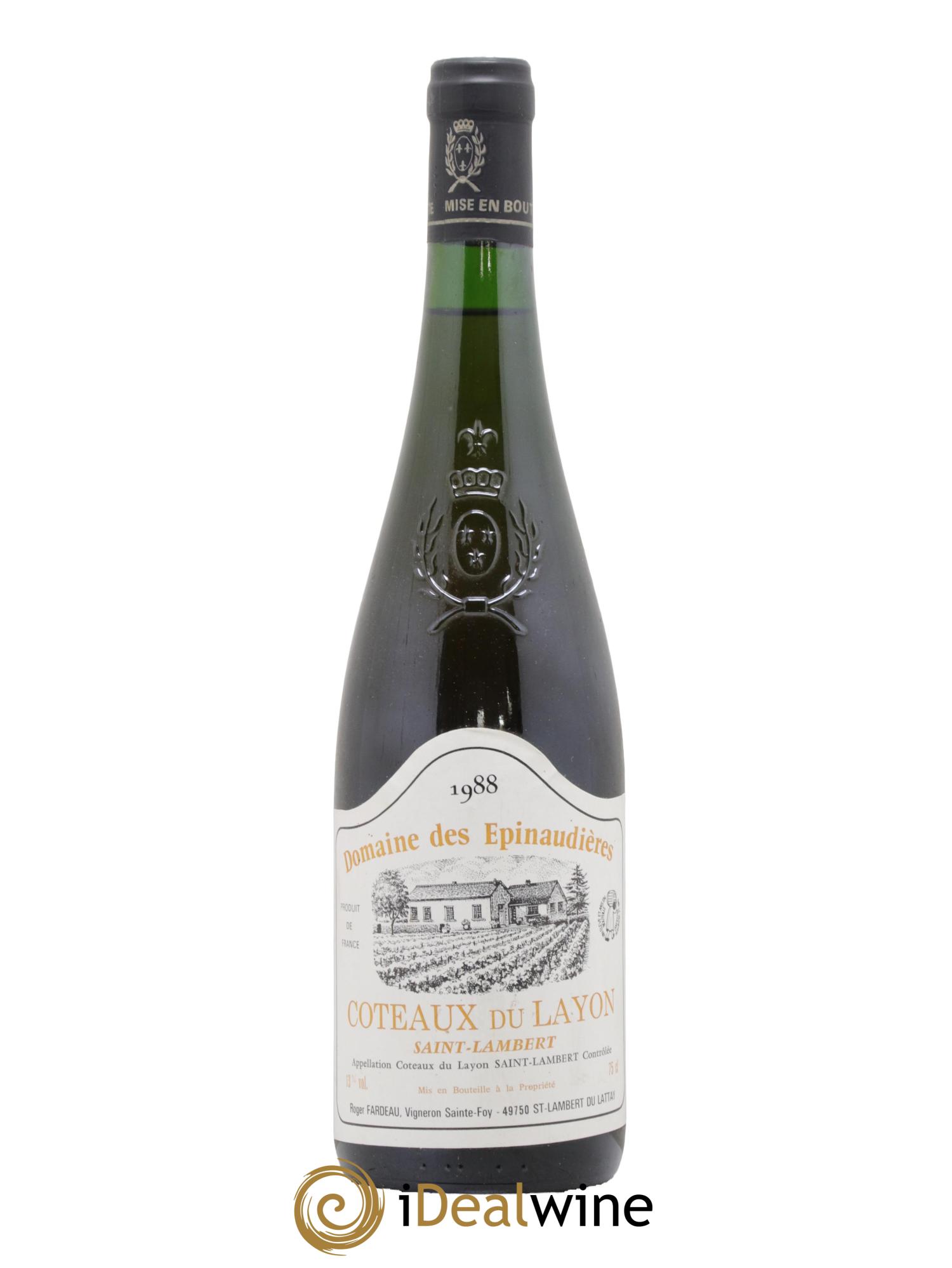 Coteaux du Layon Domaine des Epinaudières 1988 - Lotto di 1 bottiglia - 0