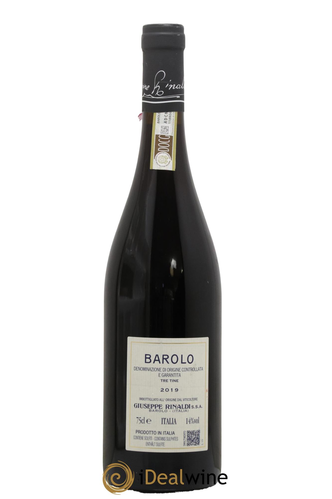 Barolo DOCG Tre Tine Giuseppe Rinaldi 2019 - Lot of 1 bottle - 1