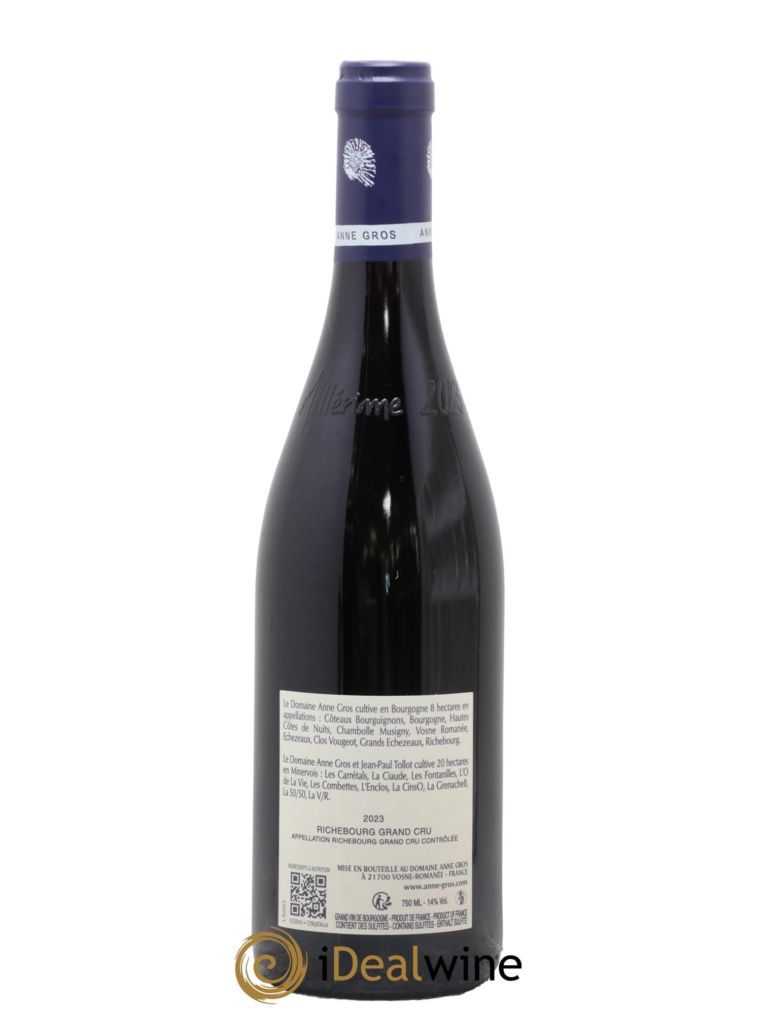 Richebourg Grand Cru Anne Gros 2023 - Lot de 1 bouteille - 1