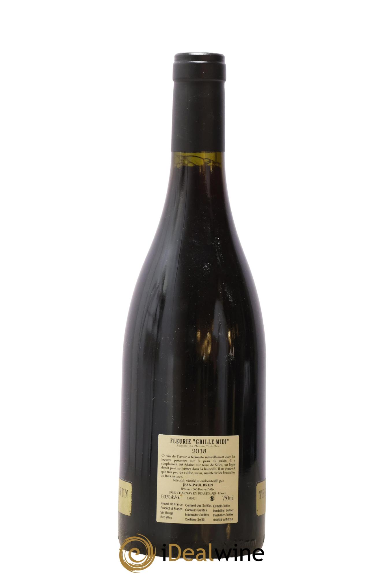 Fleurie Grille-Midi Terres dorées - J-P. Brun (Domaine des) 2018 - Lot de 1 bouteille - 1