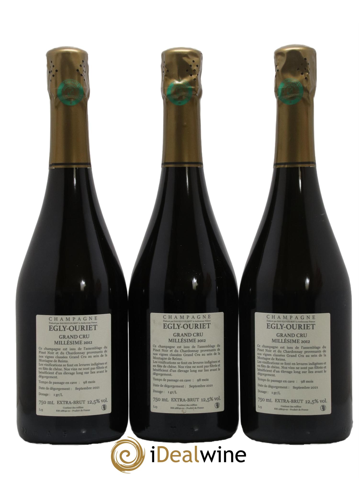 Ambonnay Vieilles Vignes Brut Millésimé Egly-Ouriet 2012 - Lot de 3 bouteilles - 1
