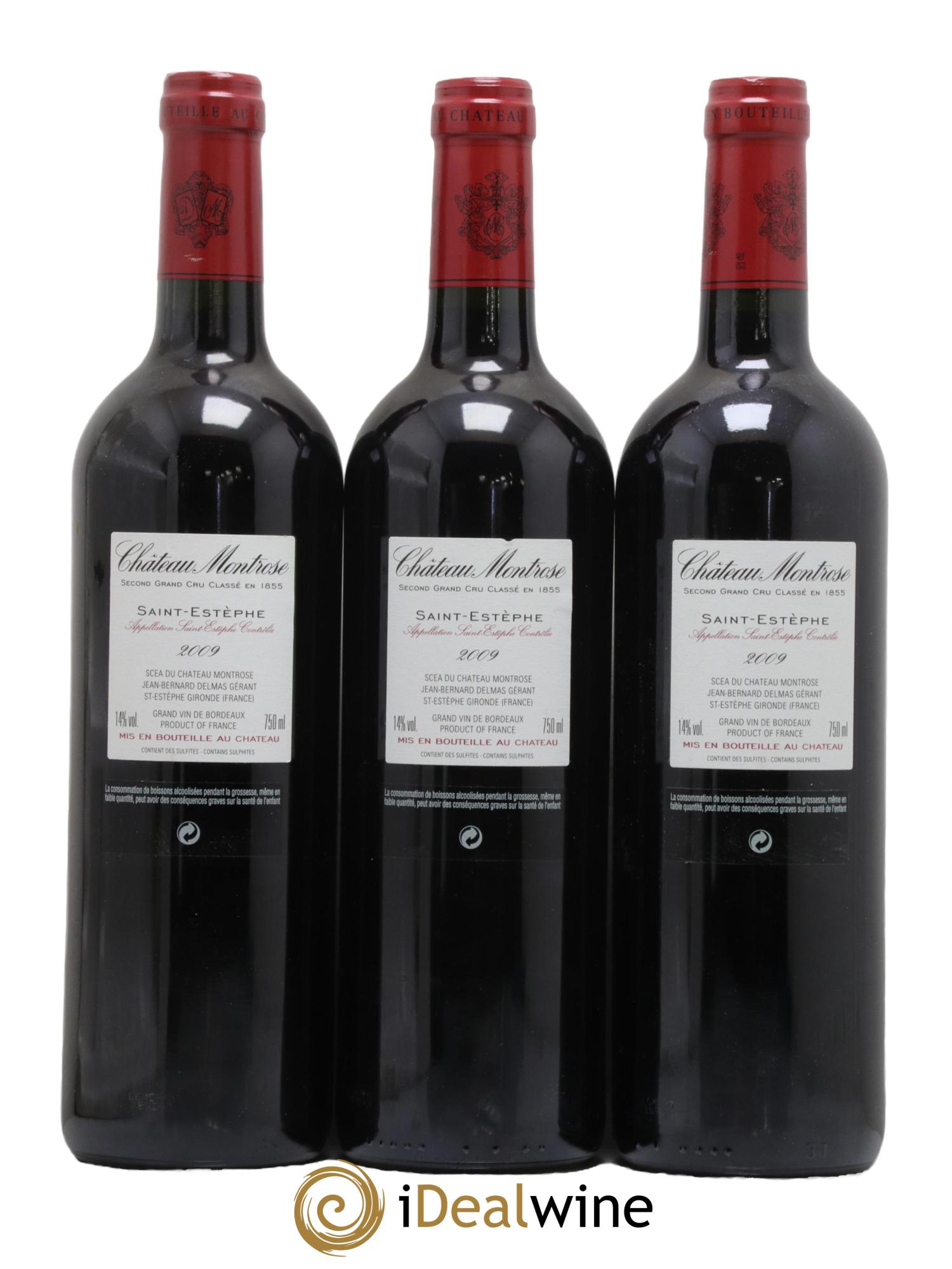 Château Montrose 2ème Grand Cru Classé 2009 - Lot de 3 bouteilles - 1