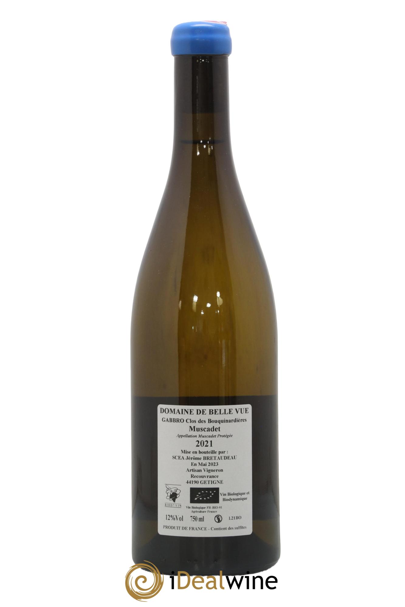 Muscadet-Sèvre-et-Maine Gabbro Clos des Bouquinardières Jérôme Bretaudeau - Domaine de Bellevue 2021 - Lot de 1 bouteille - 1