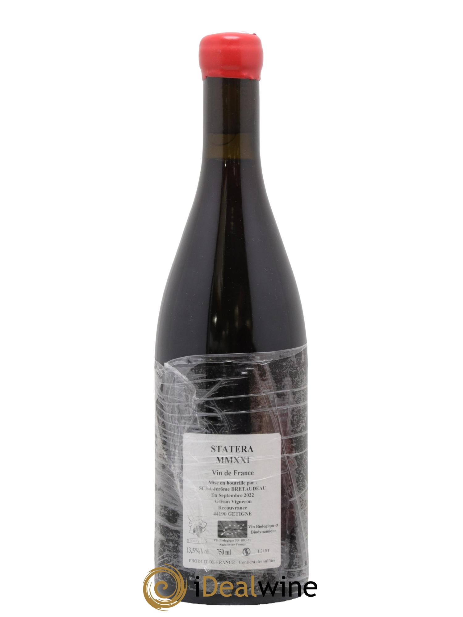 Vin de France Statera Jérôme Bretaudeau - Domaine de Bellevue 2021 - Lot de 1 bouteille - 1