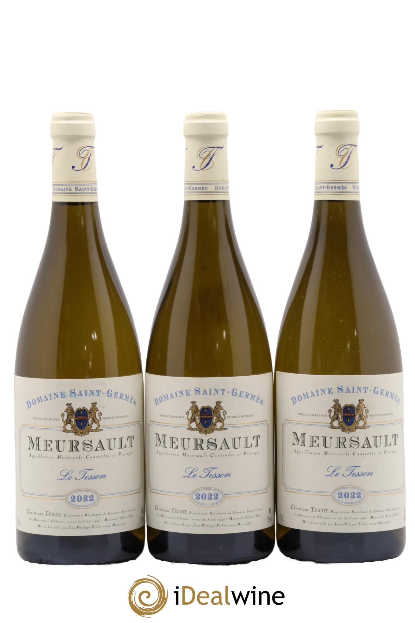 Meursault Les Tessons Saint-Germès (Domaine) 2022 - Lote de 3 botellas - 0