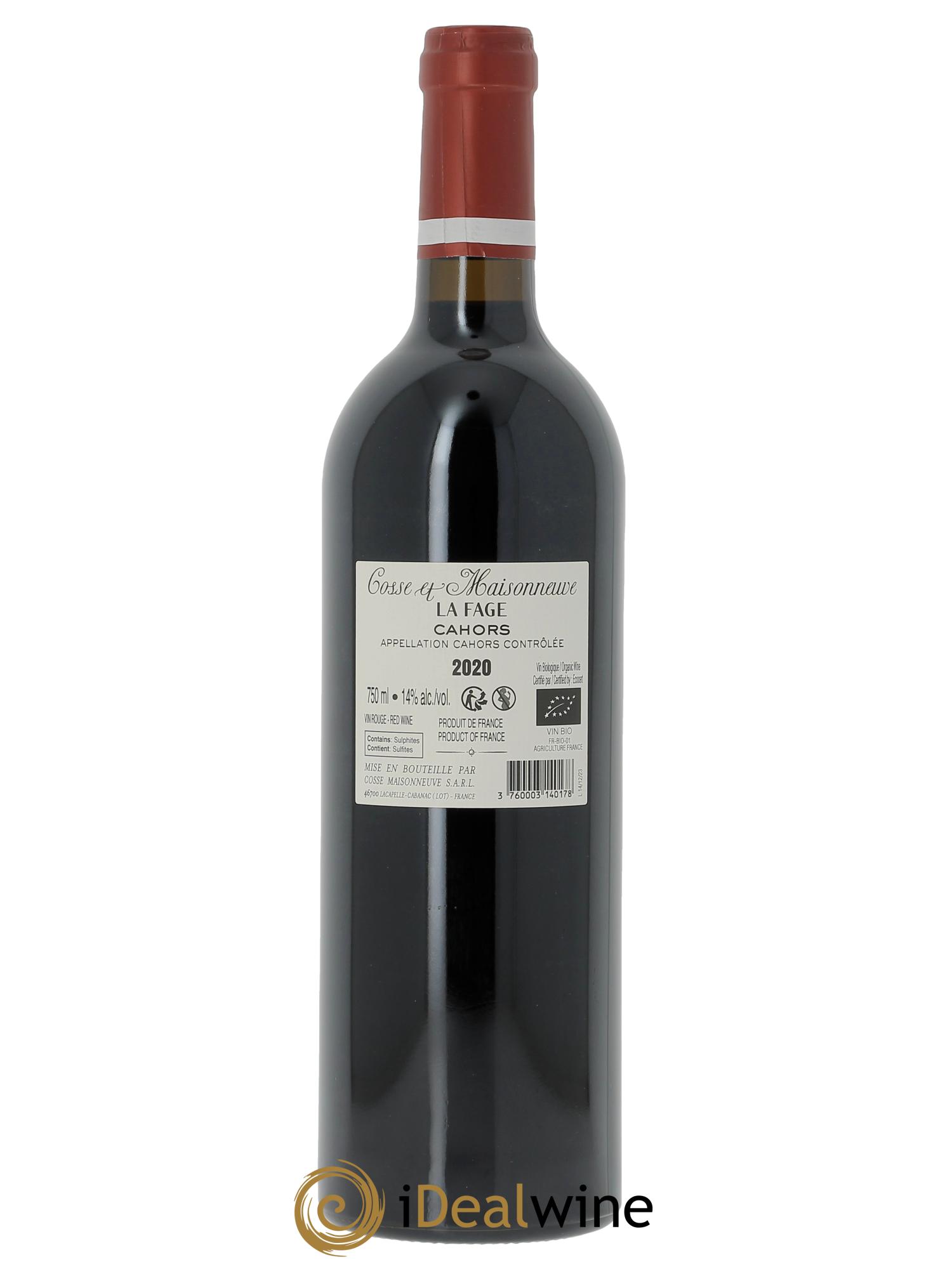 Cahors La Fage Cosse-Maisonneuve (Domaine)  2020 - Lot de 1 bouteille - 1