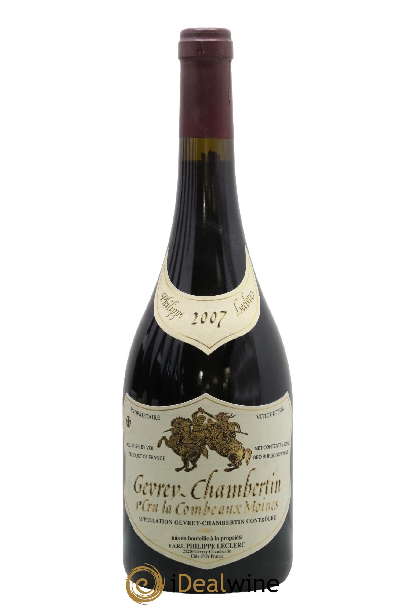 Gevrey-Chambertin 1er Cru La Combe aux Moines Philippe Leclerc 2007 - Lot de 1 bouteille - 0