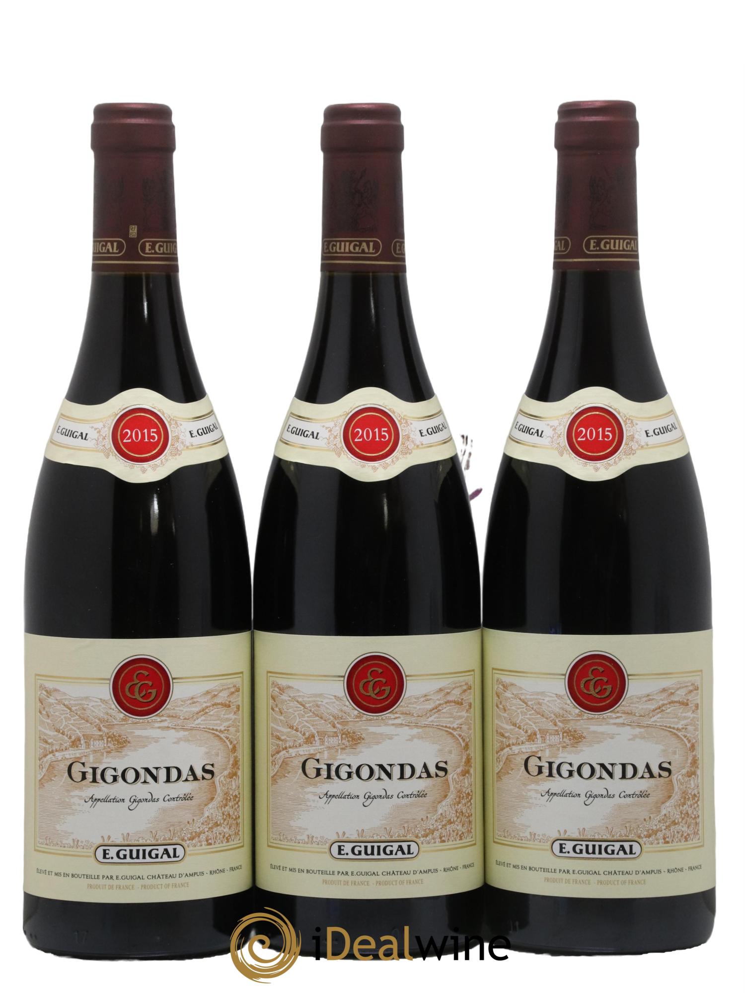Gigondas Guigal 2015 - Lot de 3 bouteilles - 0