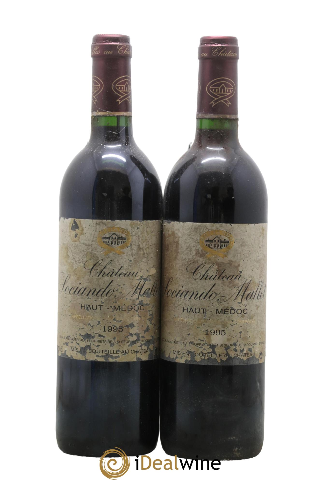 Château Sociando Mallet 1995 - Lot de 2 bouteilles - 0