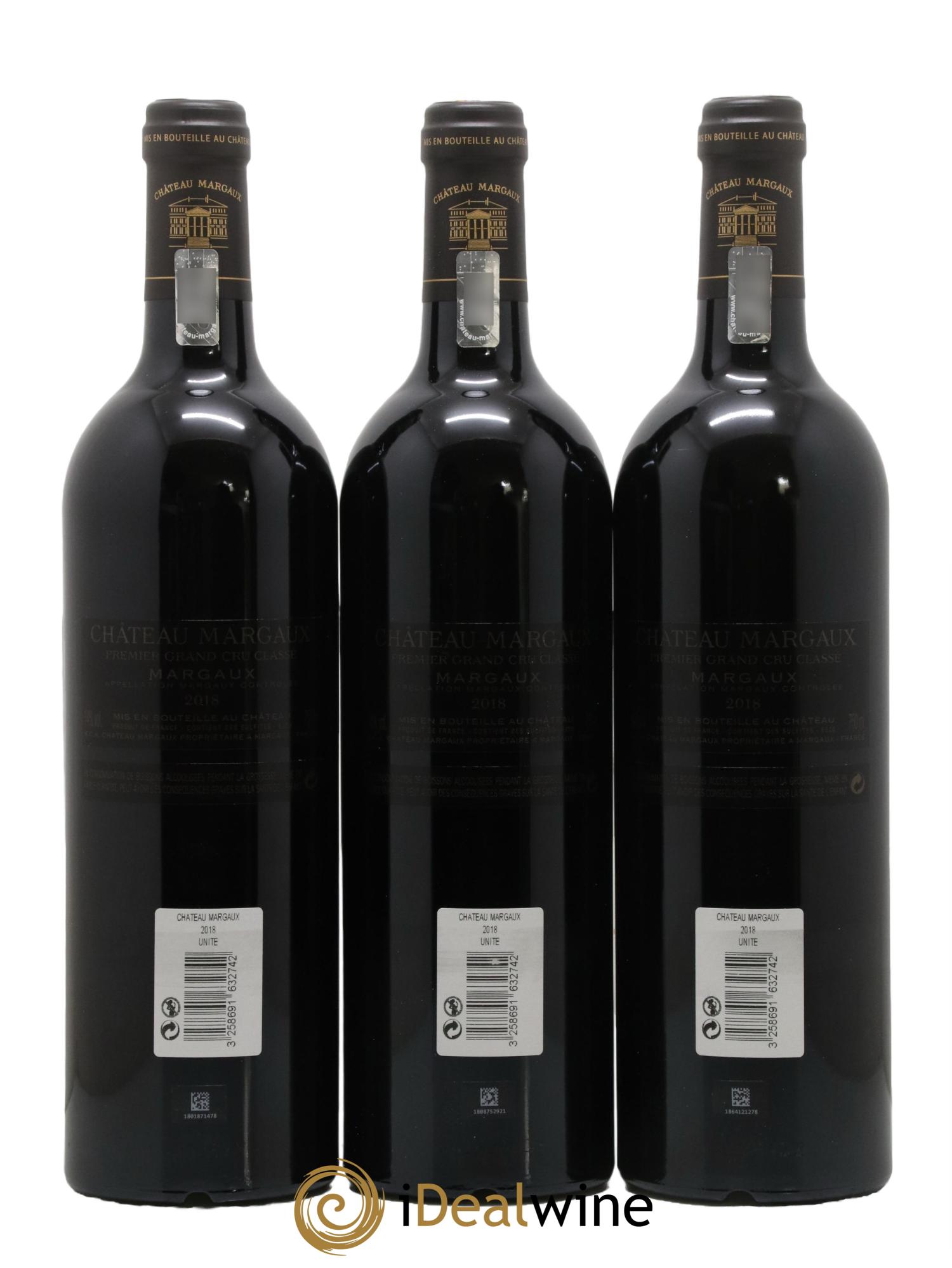 Château Margaux 1er Grand Cru Classé 2018 - Lot de 3 bouteilles - 1