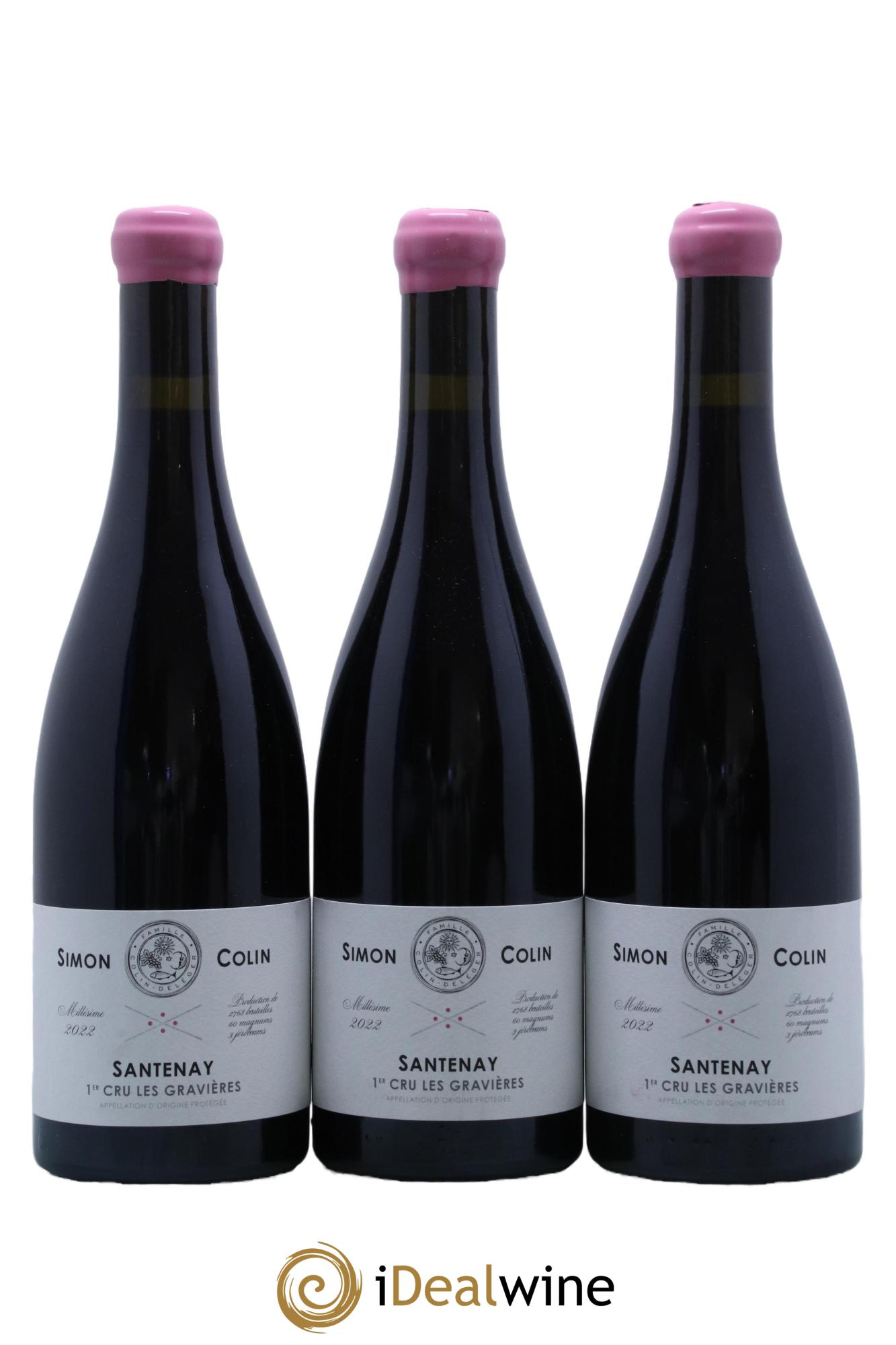 Santenay 1er Cru Les Gravières Simon Colin 2022 - Lotto di 3 bottiglie - 0