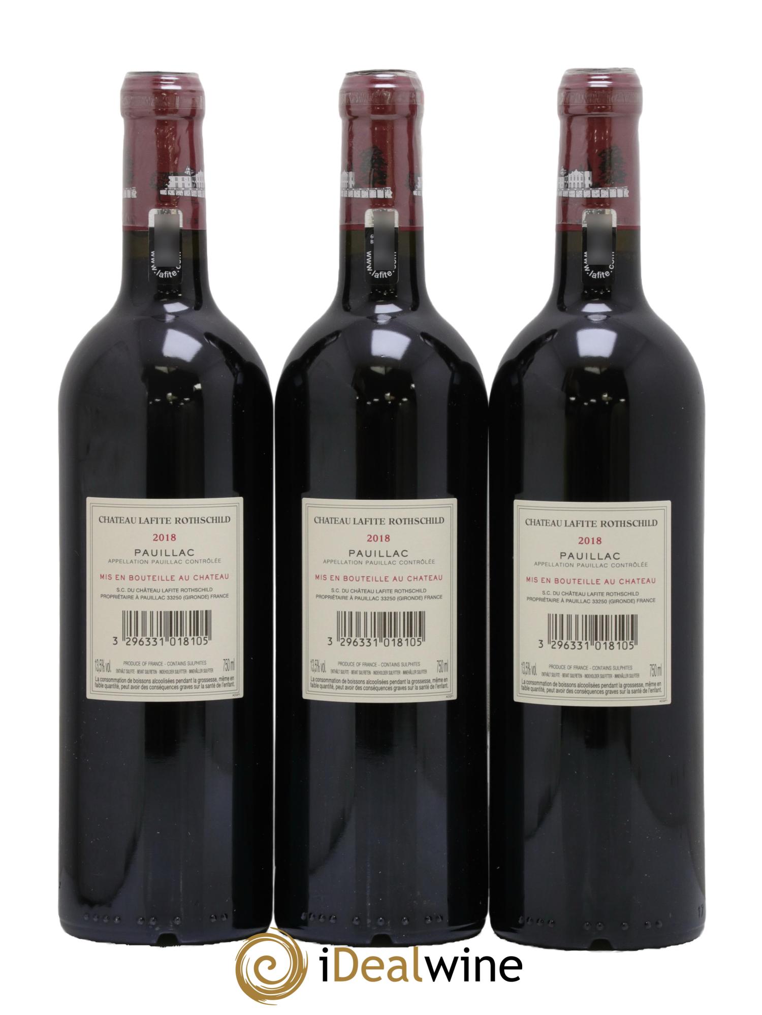 Château Lafite Rothschild 1er Grand Cru Classé 2018 - Lot de 3 bouteilles - 1