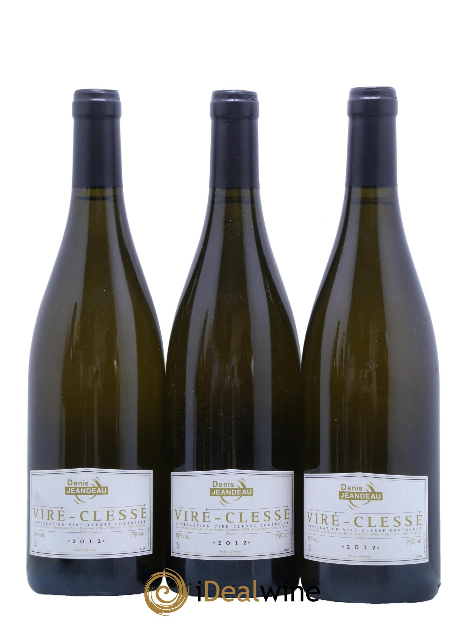 Viré-Clessé Denis Jeandeau 2012 - Lot de 3 bouteilles - 0