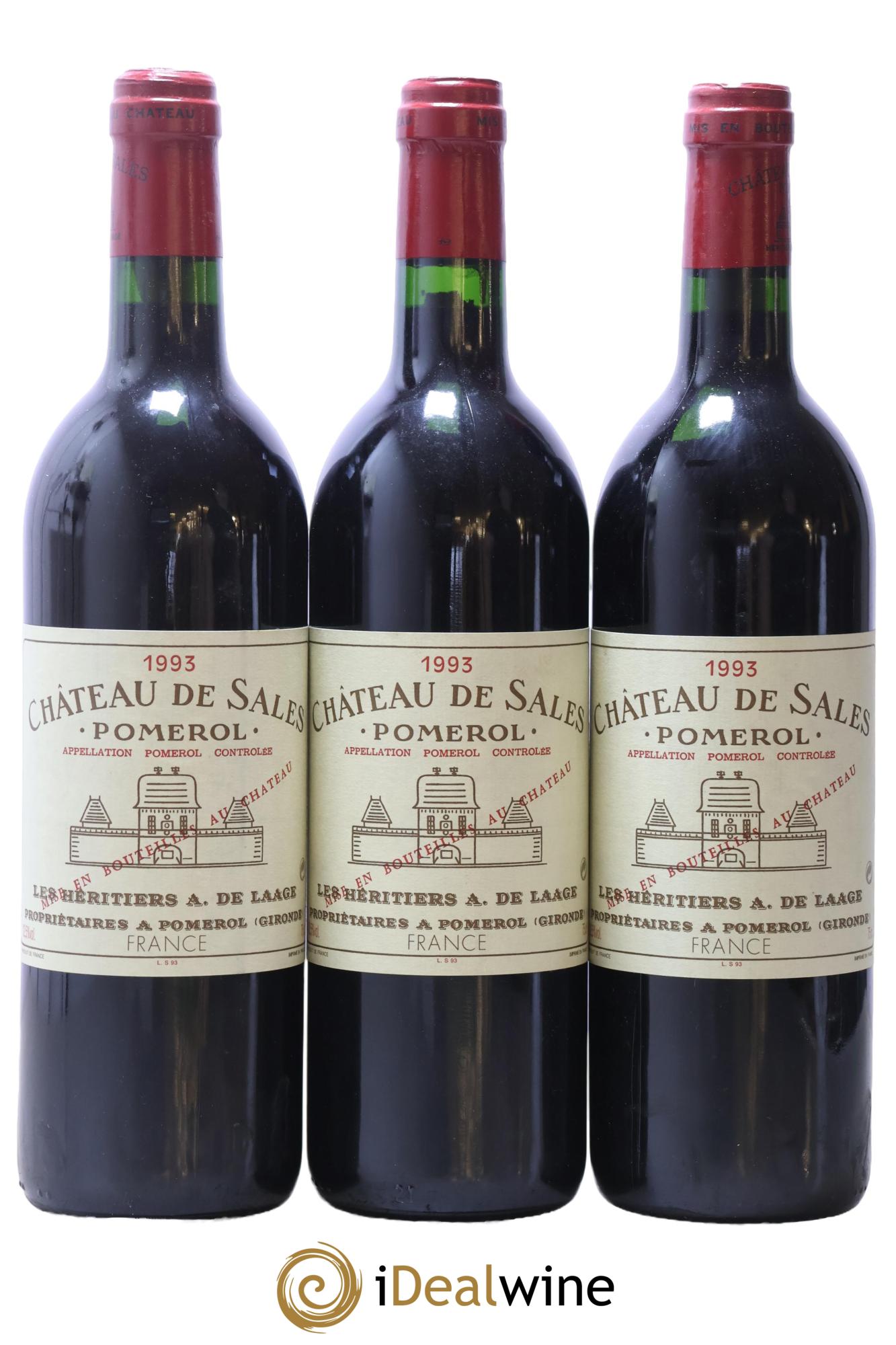 Château de Sales 1993 - Lot of 3 bottles - 0