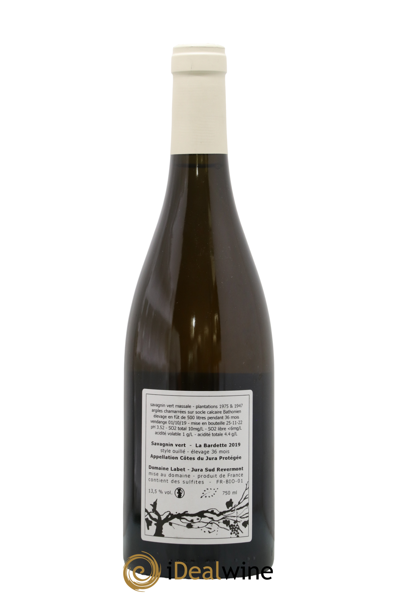 Côtes du Jura Savagnin La Bardette Elevage Long Romain - Julien - Charline Labet 2019 - Lotto di 1 bottiglia - 1