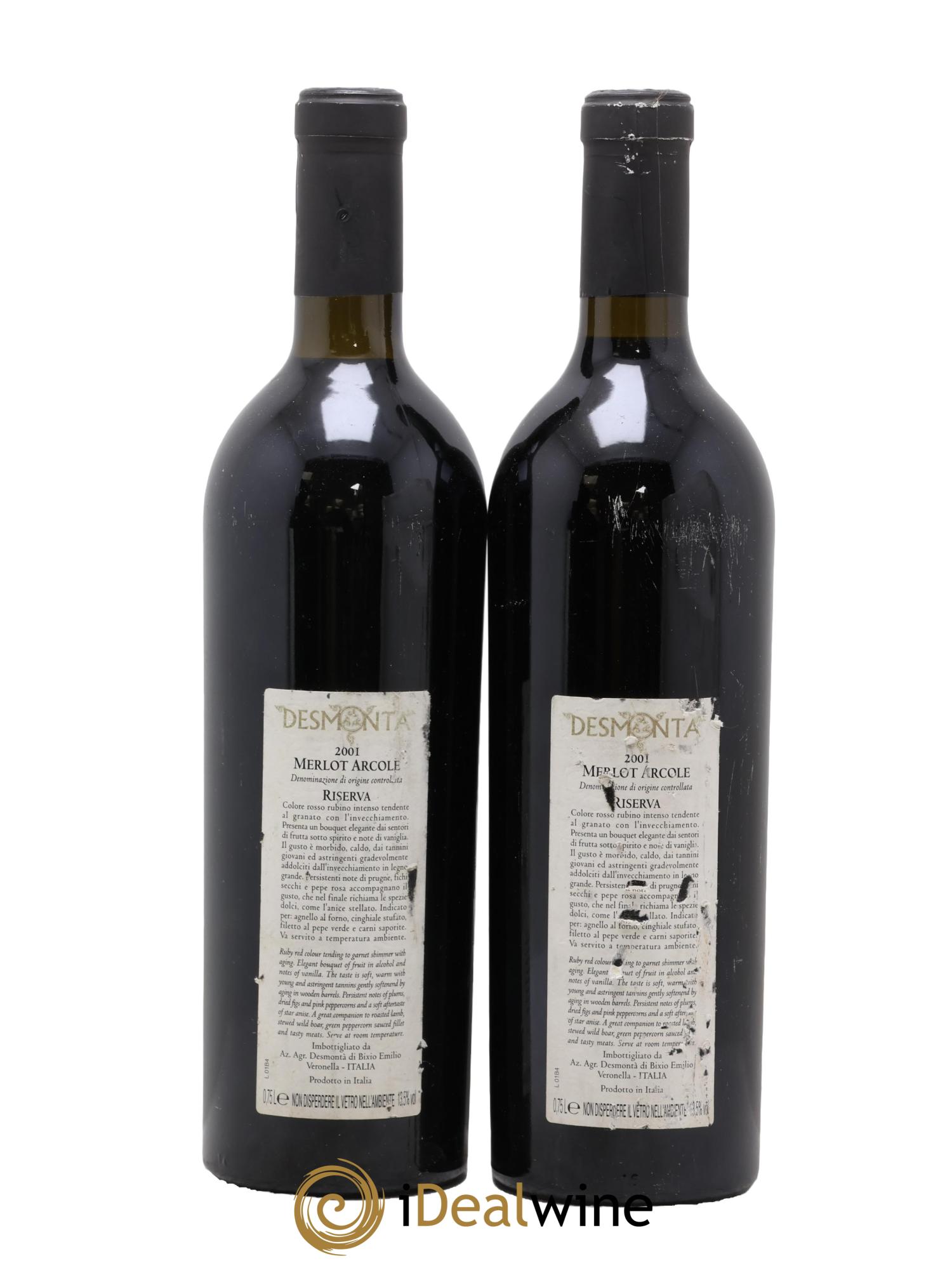 Italie Desmonta Riserva 2001 - Lot of 2 bottles - 1