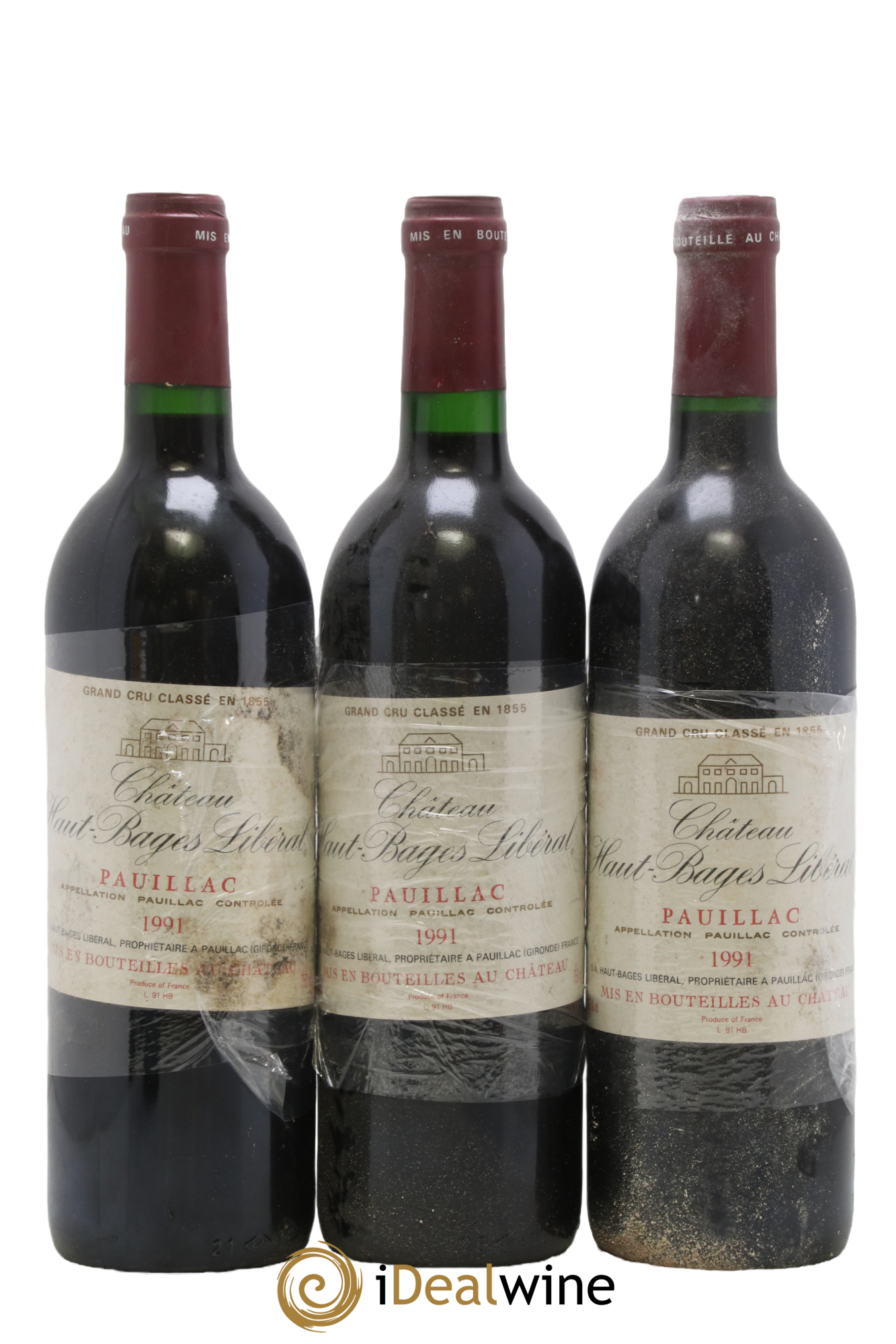 Château Haut Bages Libéral 5ème Grand Cru Classé 1991 - Lot de 3 bouteilles - 0