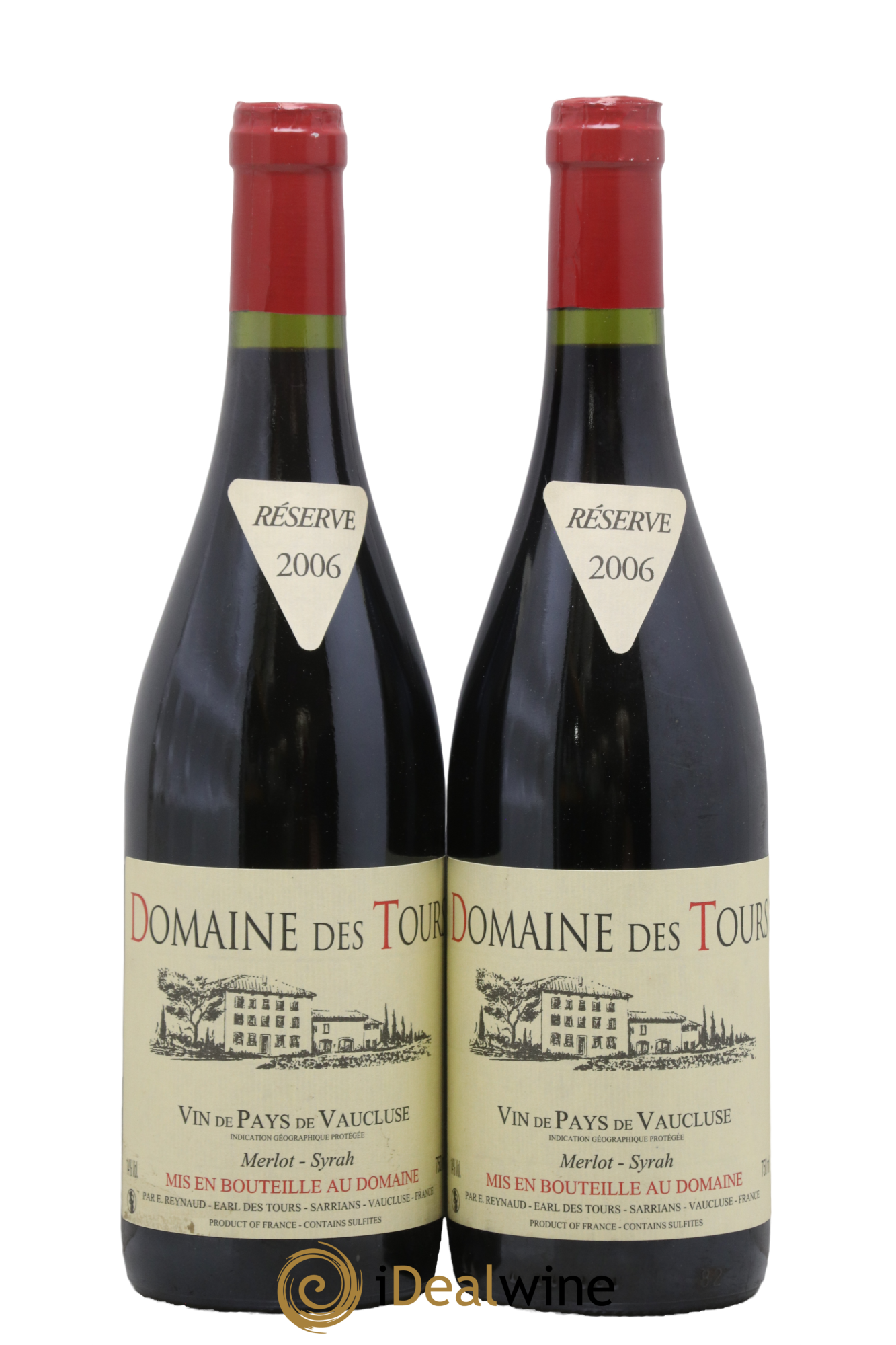 Vaucluse Domaine des Tours Merlot-Syrah Emmanuel Reynaud 2006 - Lot de 2 bouteilles - 0