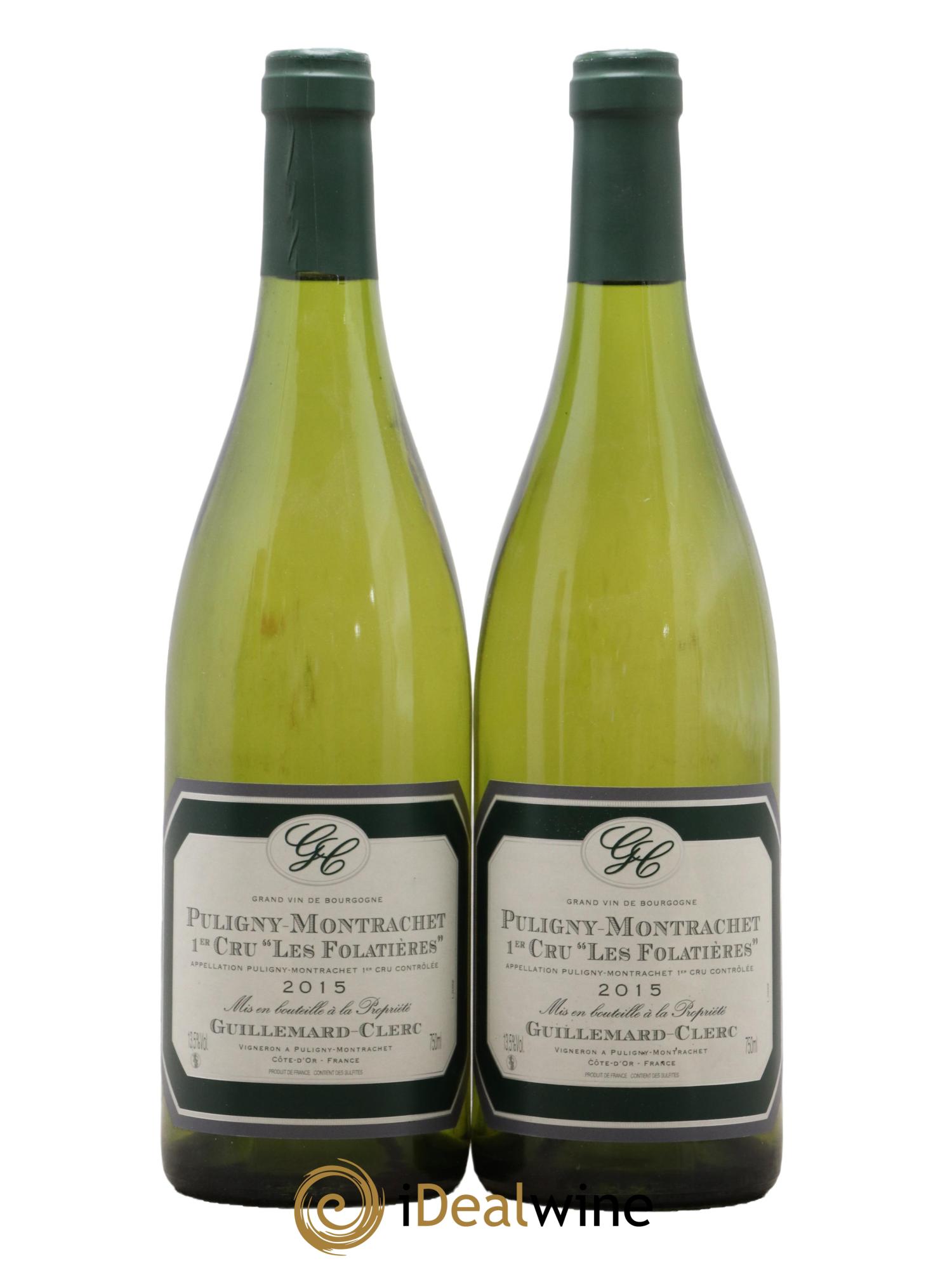 Puligny-Montrachet 1er Cru Les Folatières Domaine Guillemard-Clerc 2015 - Lot de 2 bouteilles - 0