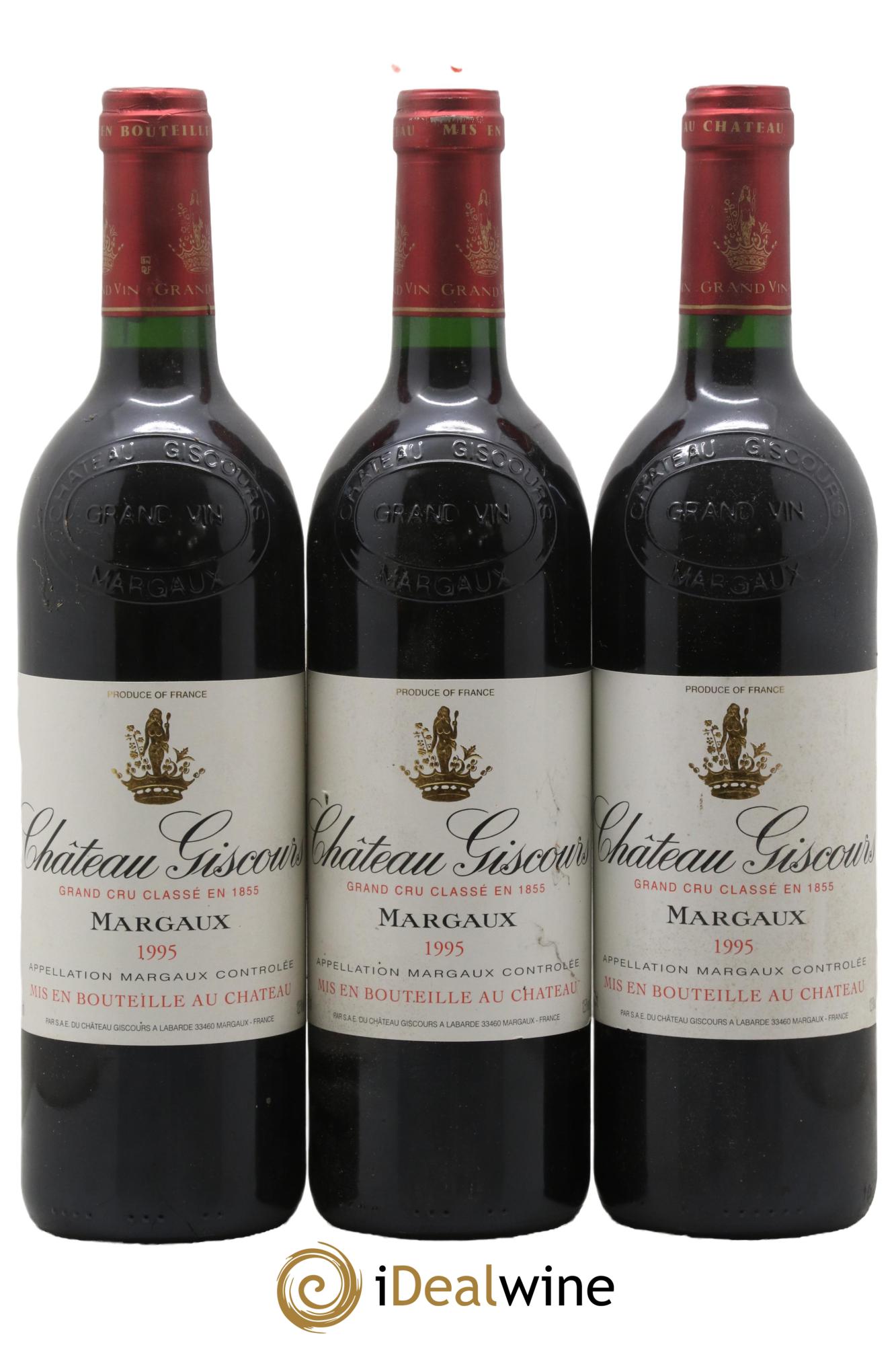 Château Giscours 3ème Grand Cru Classé 1995 - Posten von 3 Flaschen - 0