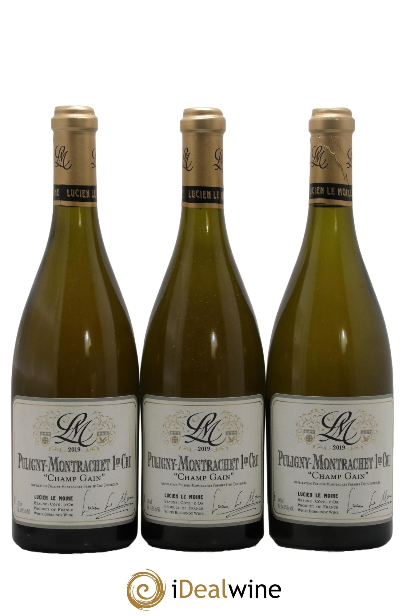 Puligny-Montrachet 1er Cru Champs Gain Lucien Le Moine 2019 - Lot de 3 bouteilles - 0