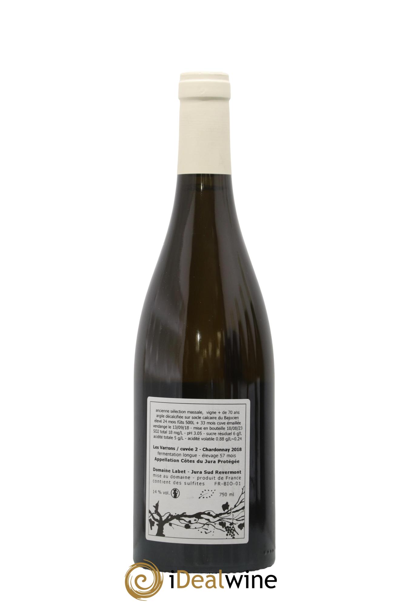 Côtes du Jura Les Varrons Cuvée 2 Fermentation Longue Labet (Domaine) 2018 - Lot de 1 bouteille - 1