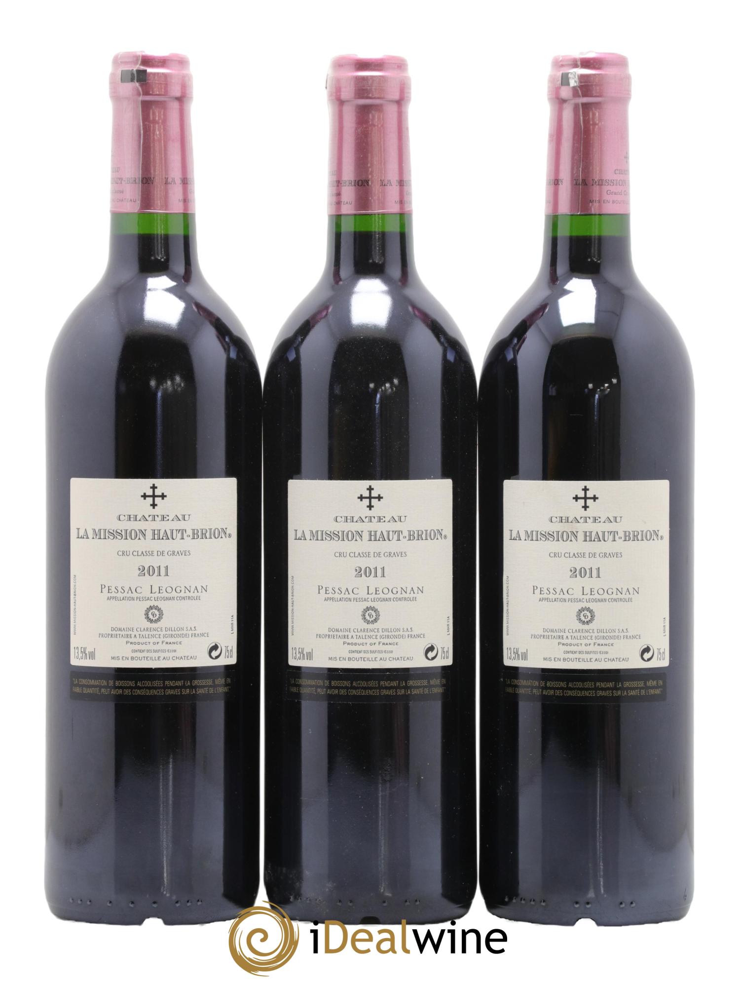 Château la Mission Haut-Brion Cru Classé de Graves 2011 - Lot of 3 bottles - 2