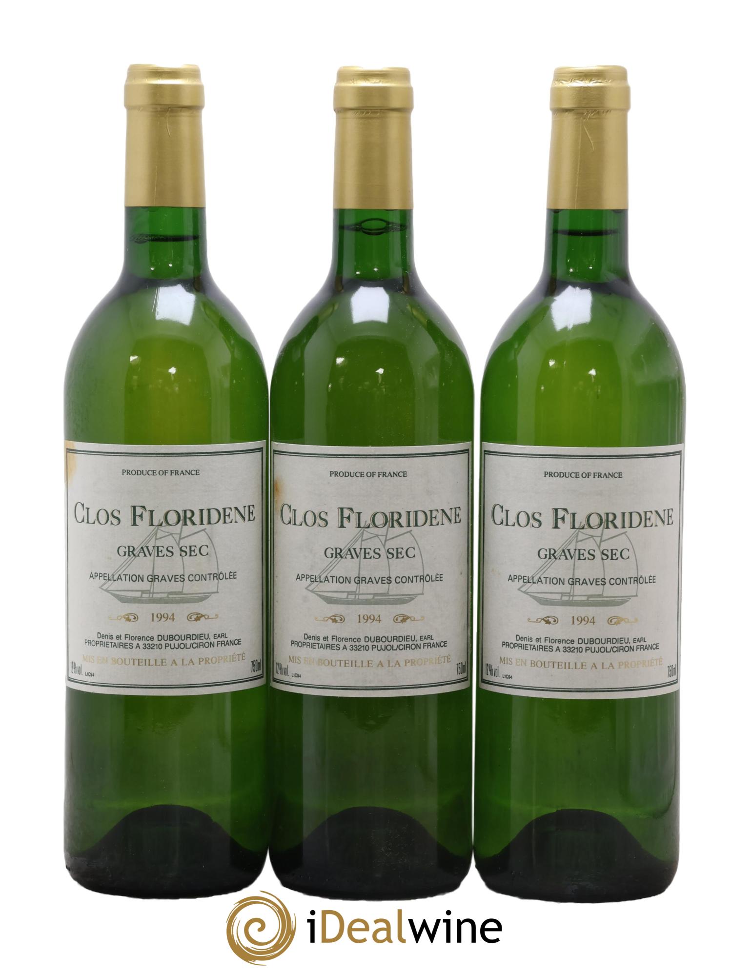 Clos Floridène 1994 - Posten von 3 Flaschen - 0