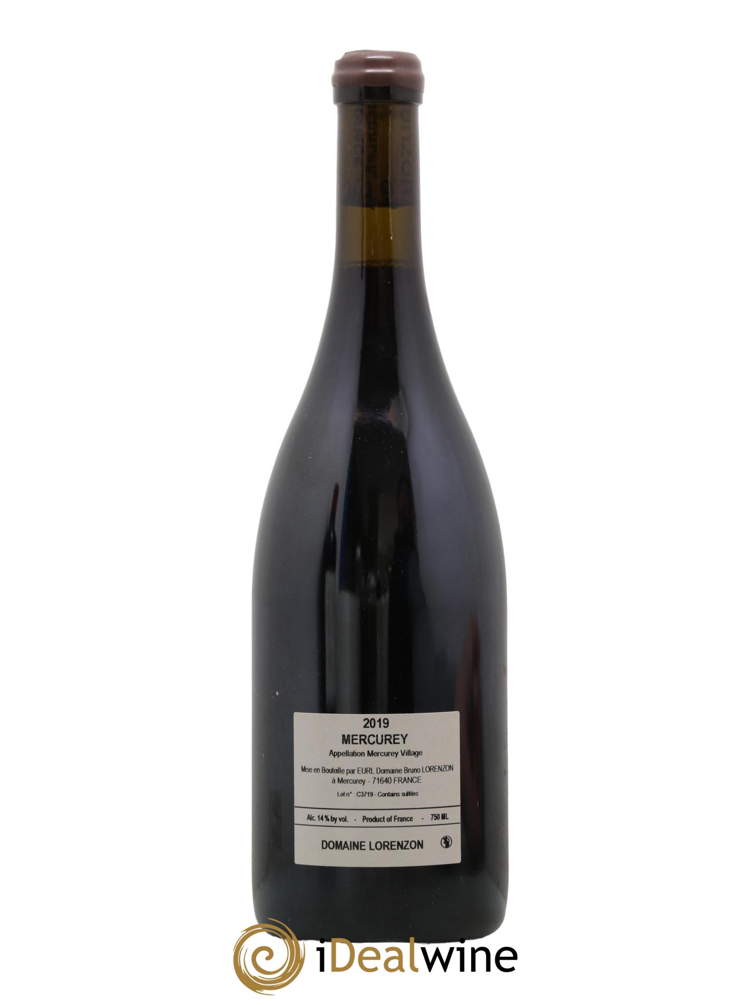Mercurey Cuvee 37 Lorenzon 2019 - Lot de 1 bouteille - 1