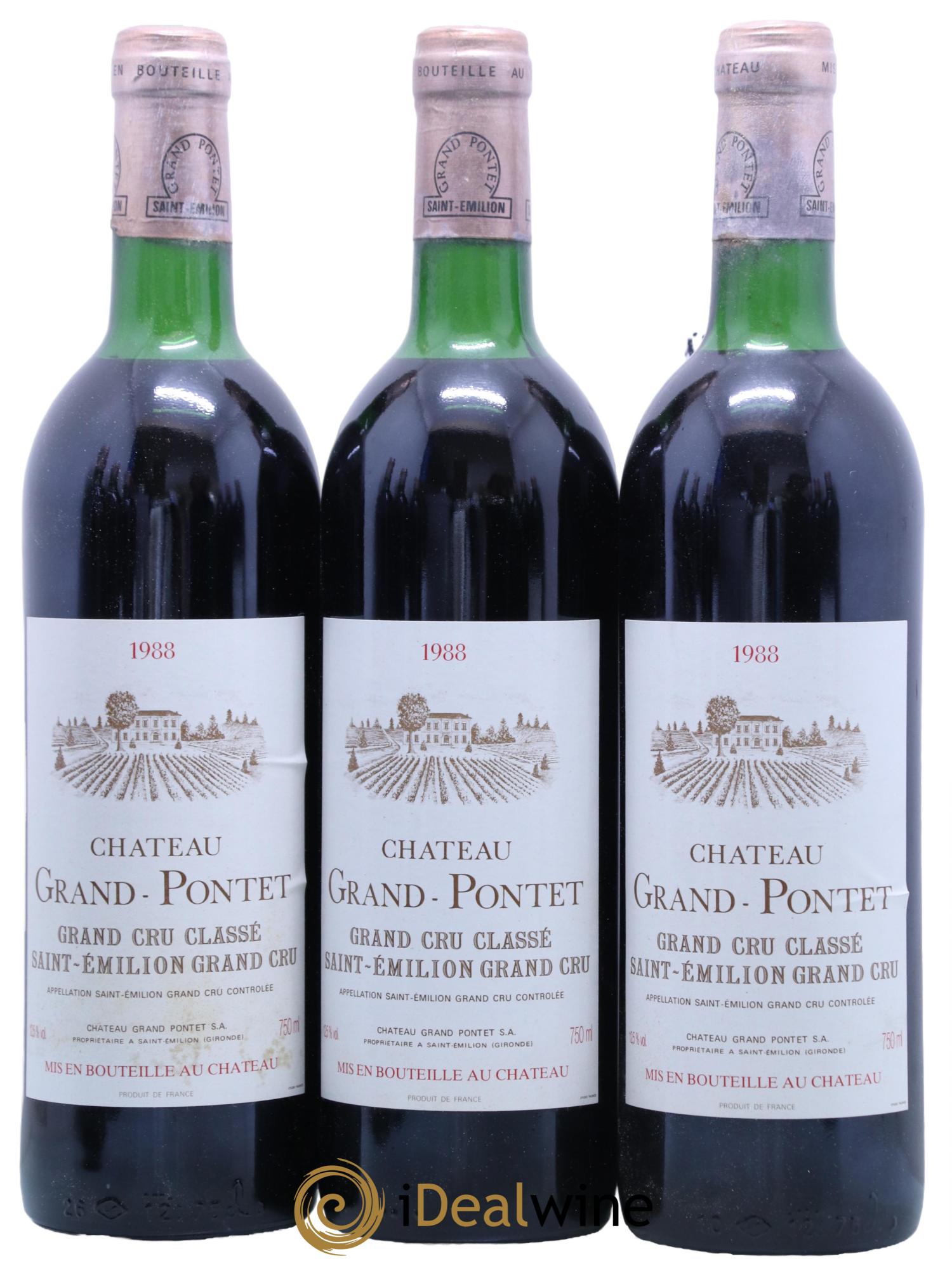 Château Grand Pontet Grand Cru Classé 1988 - Lot de 6 bouteilles - 2