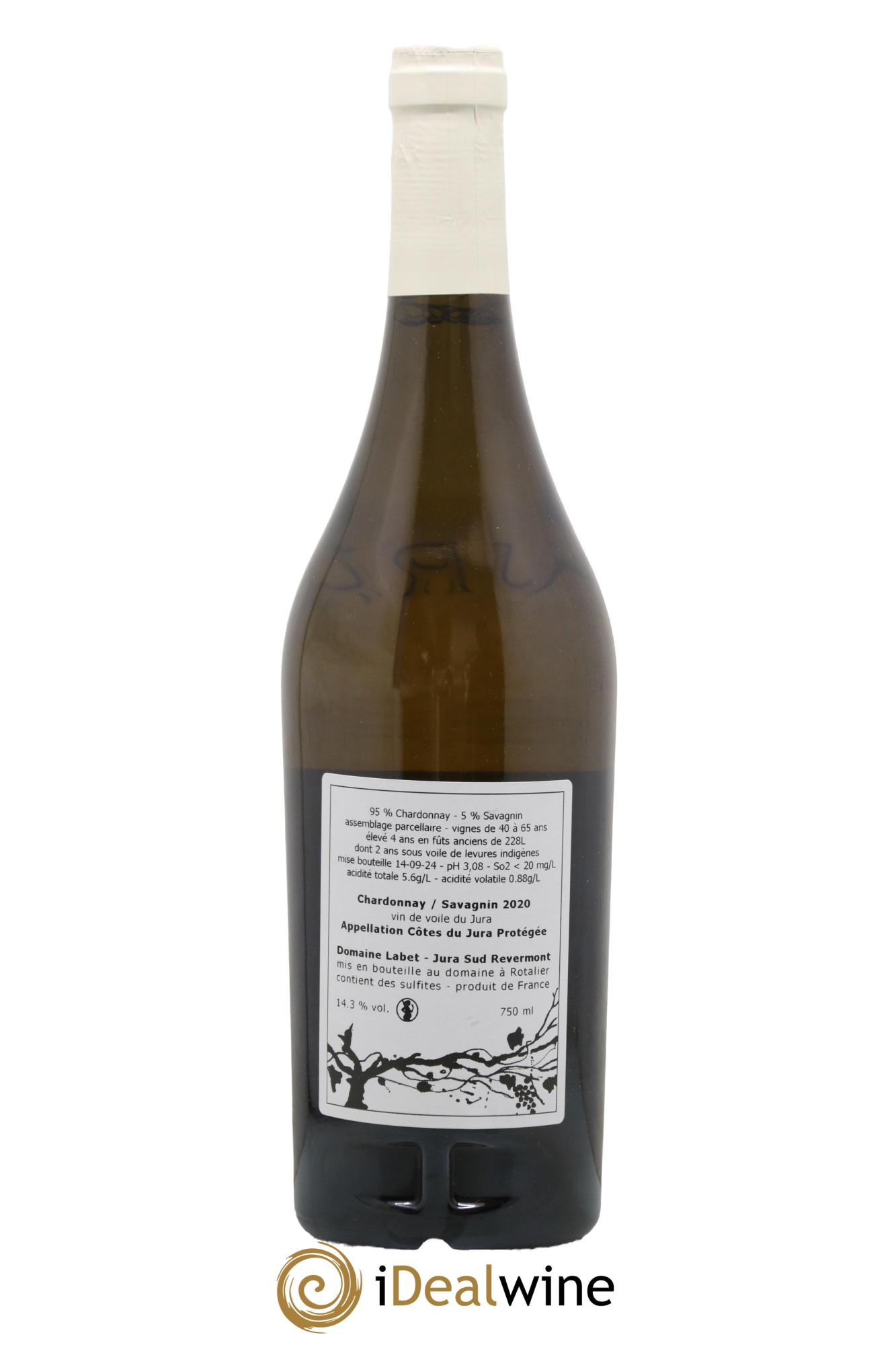 Côtes du Jura Vin de Voile Chardonnay-Savagnin cuvée de garde Romain - Julien - Charline Labet 2020 - Lot of 1 bottle - 1