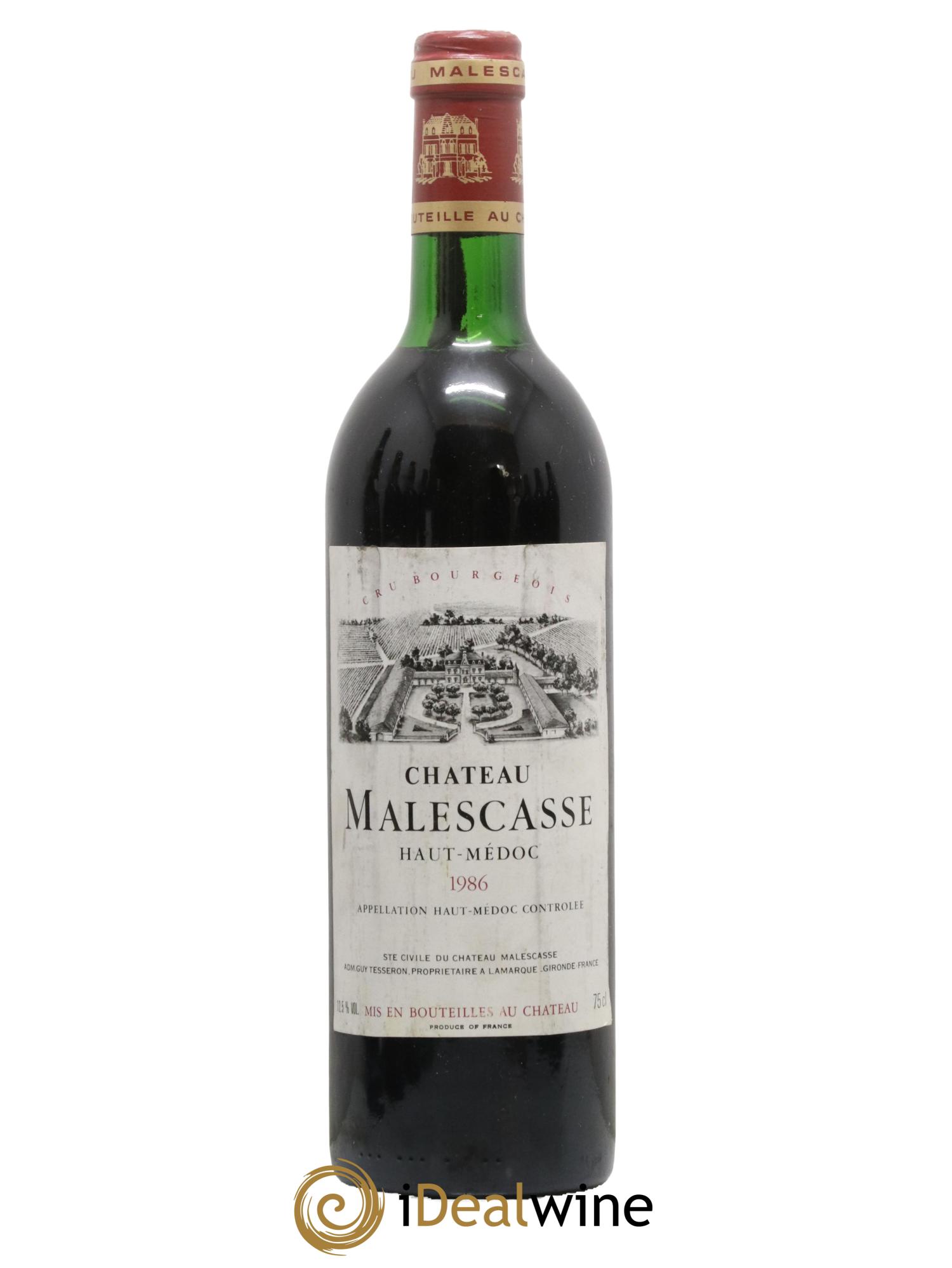 Château Malescasse Cru Bourgeois Exceptionnel 1986 - Lot de 1 bouteille - 0