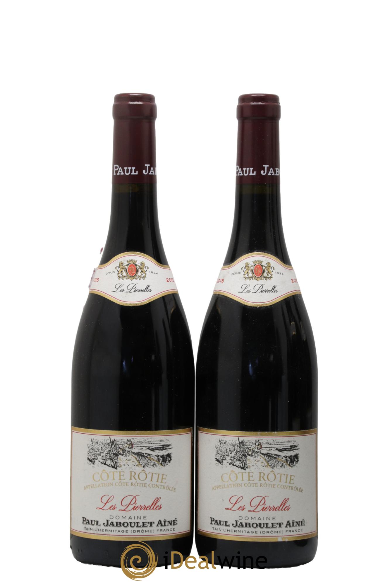 Côte-Rôtie Domaine des Pierrelles Paul Jaboulet Ainé 2015 - Lot of 2 bottles - 0