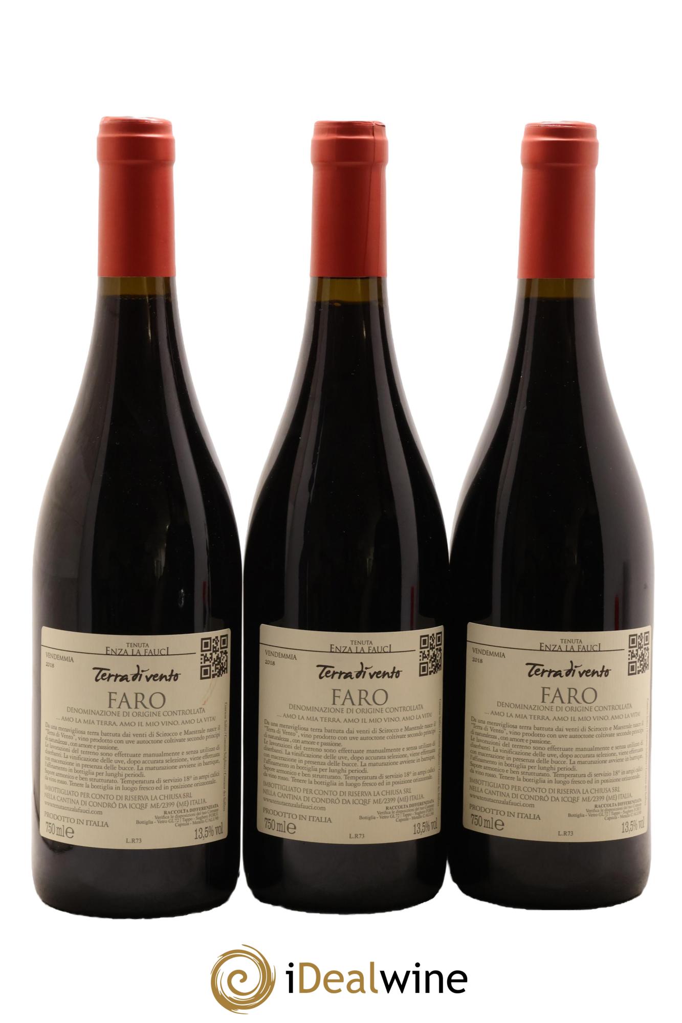 Italie Faro DOC Terra di Vento Tenuta Enza la Fauci 2018 - Lot de 3 bouteilles - 1