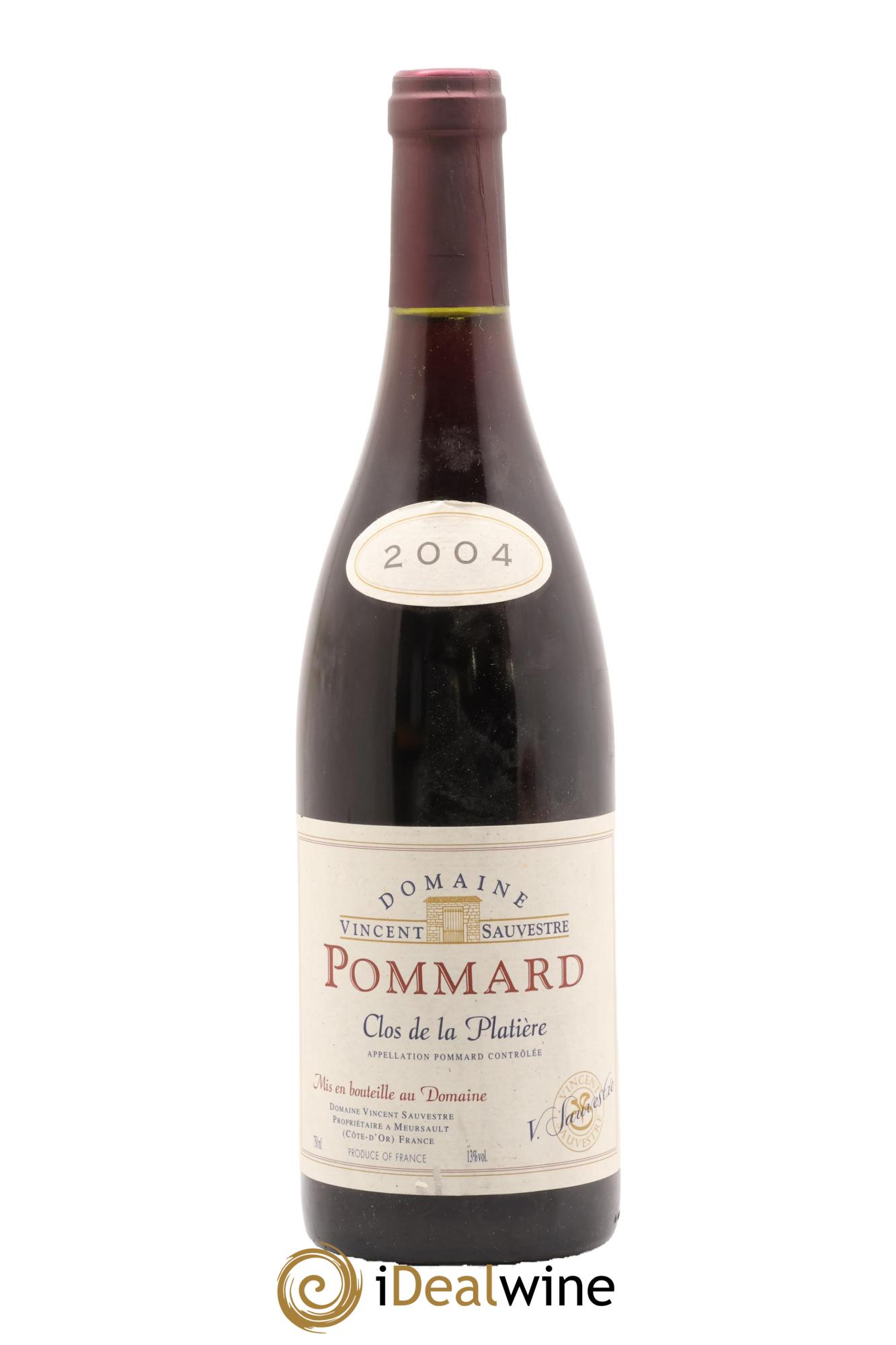 Pommard Clos de la Platière Vincent Sauvestre 2004 - Lot de 1 bouteille - 0