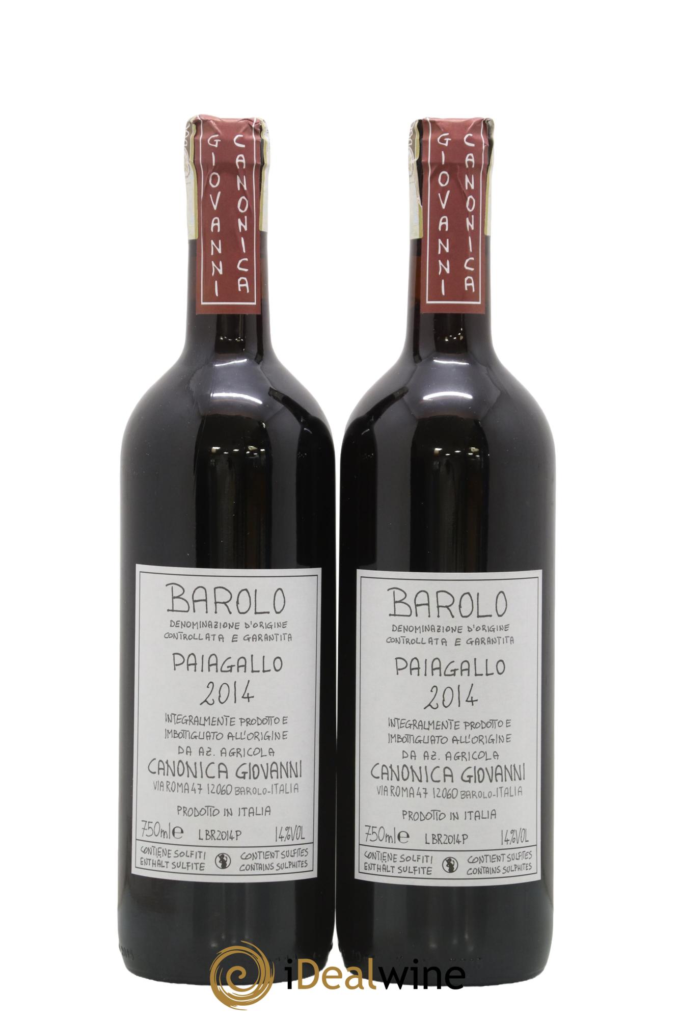 Barolo DOCG Paiagallo Giovanni Canonica 2014 - Posten von 2 Flaschen - 0
