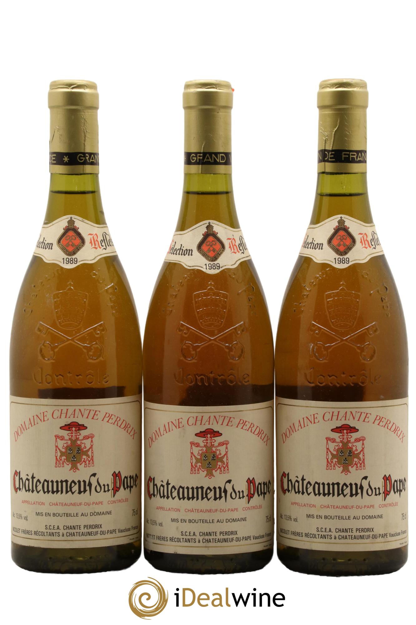 Châteauneuf-du-Pape Selection Reflets Chante Perdrix 1989 - Lot de 3 bouteilles - 0