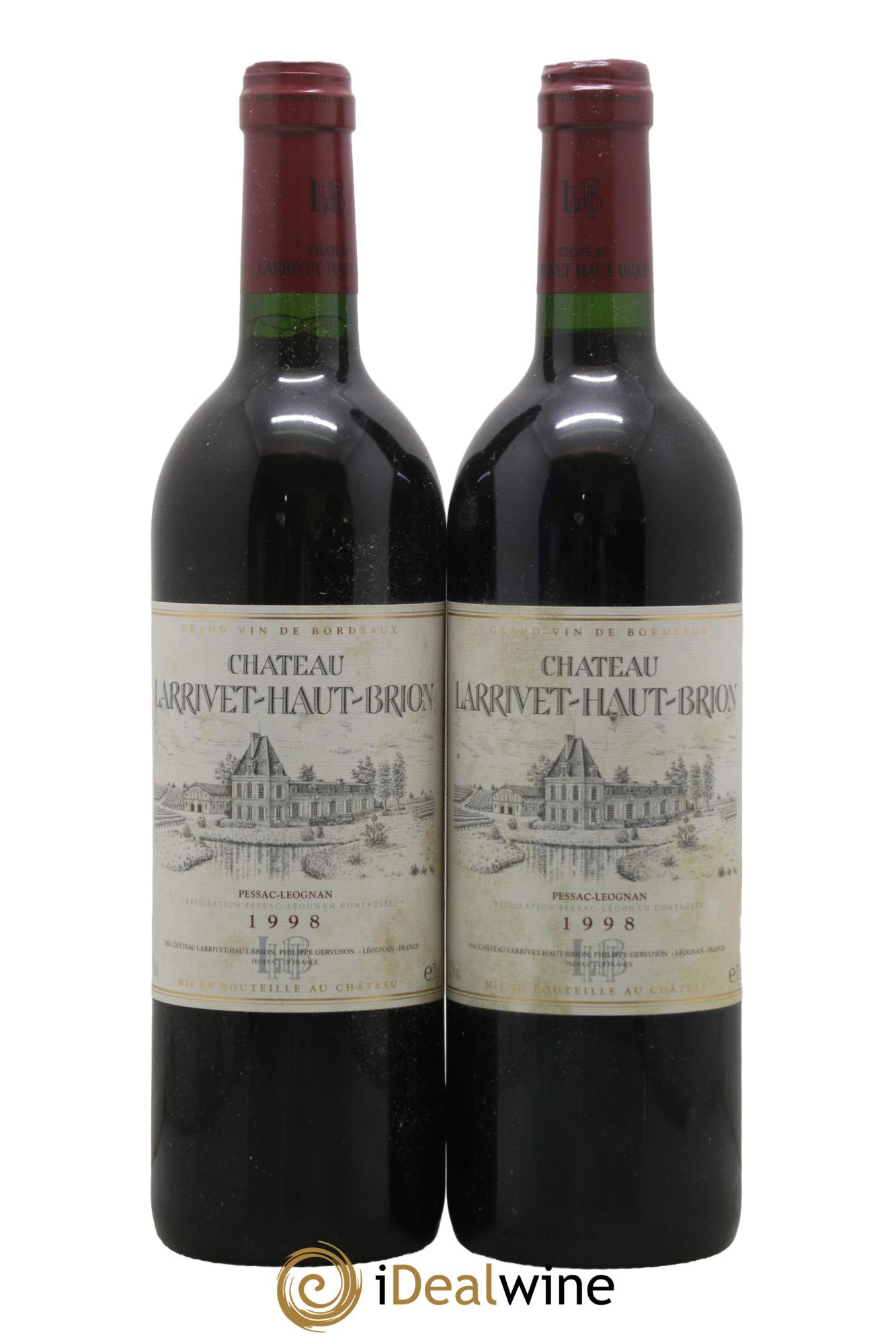 Château Larrivet Haut-Brion  1998 - Lotto di 2 bottiglie - 0