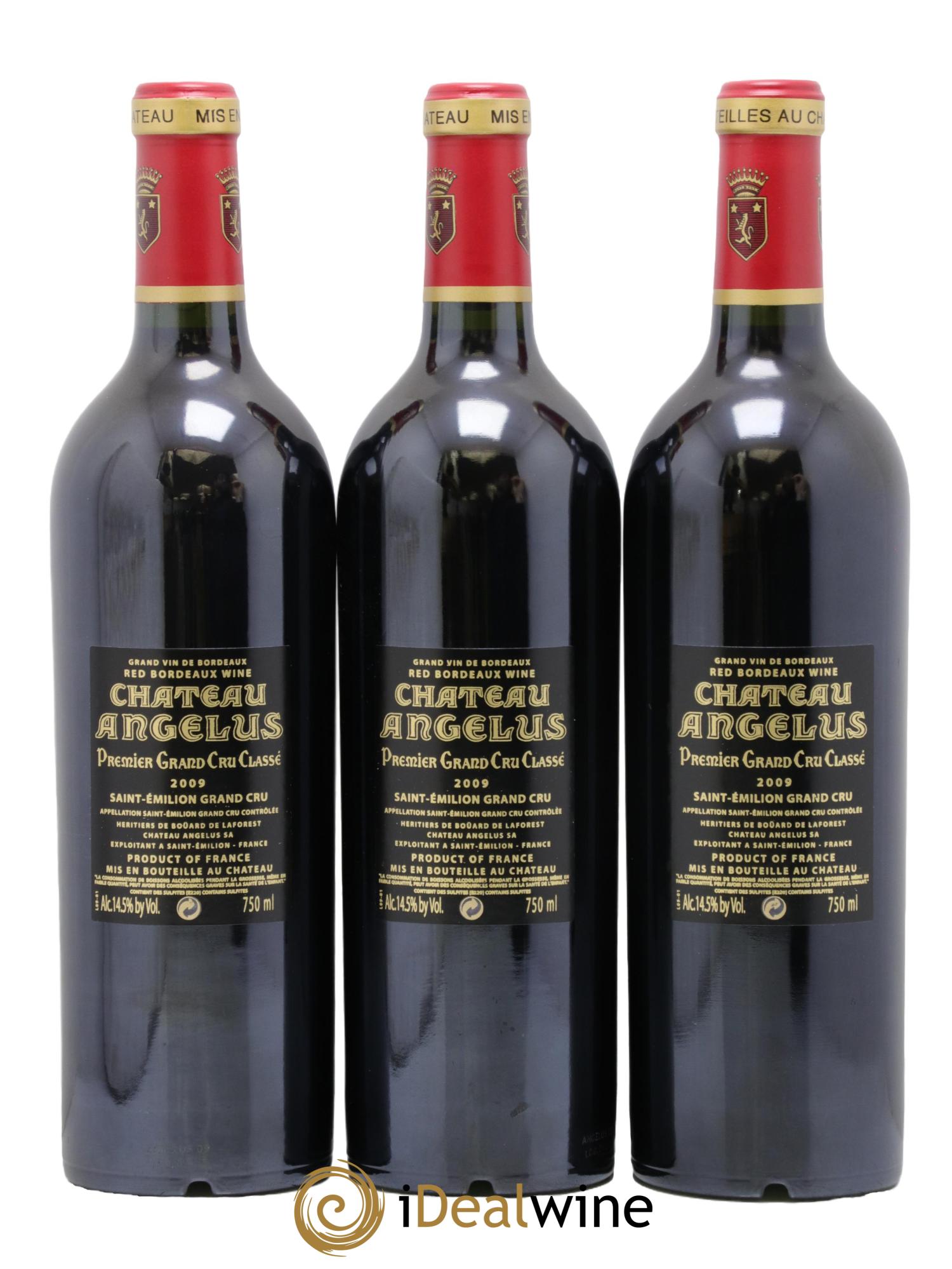 Château Angélus 1er Grand Cru Classé A 2009 - Posten von 3 Flaschen - 1