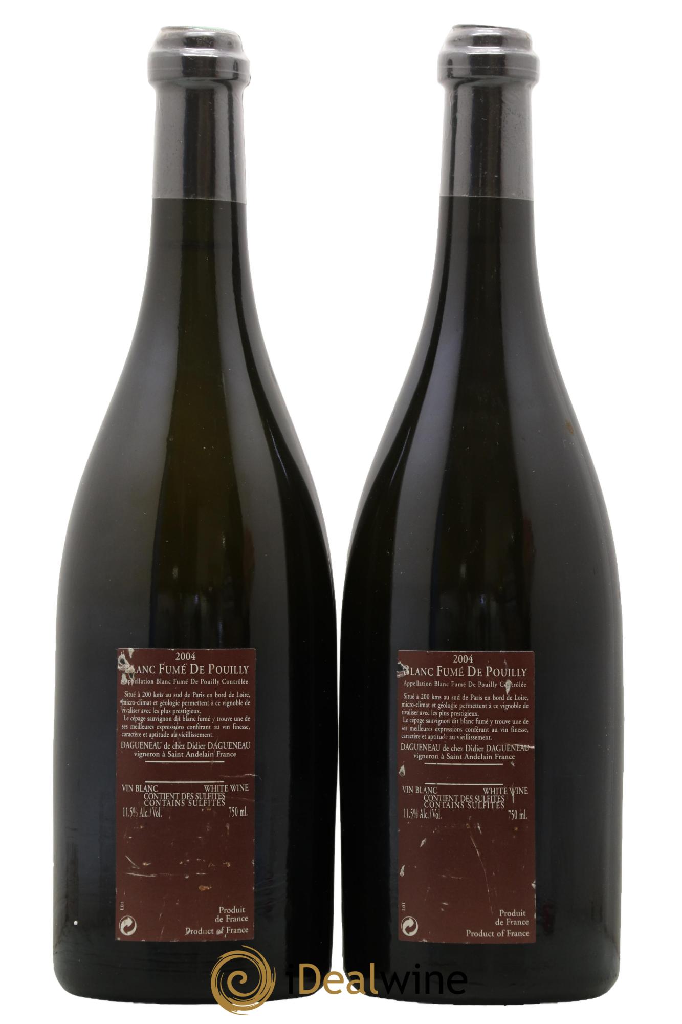 Vin de France (anciennement Pouilly-Fumé) Pur Sang Dagueneau (Domaine Didier - Louis-Benjamin) 2004 - Posten von 2 Flaschen - 1