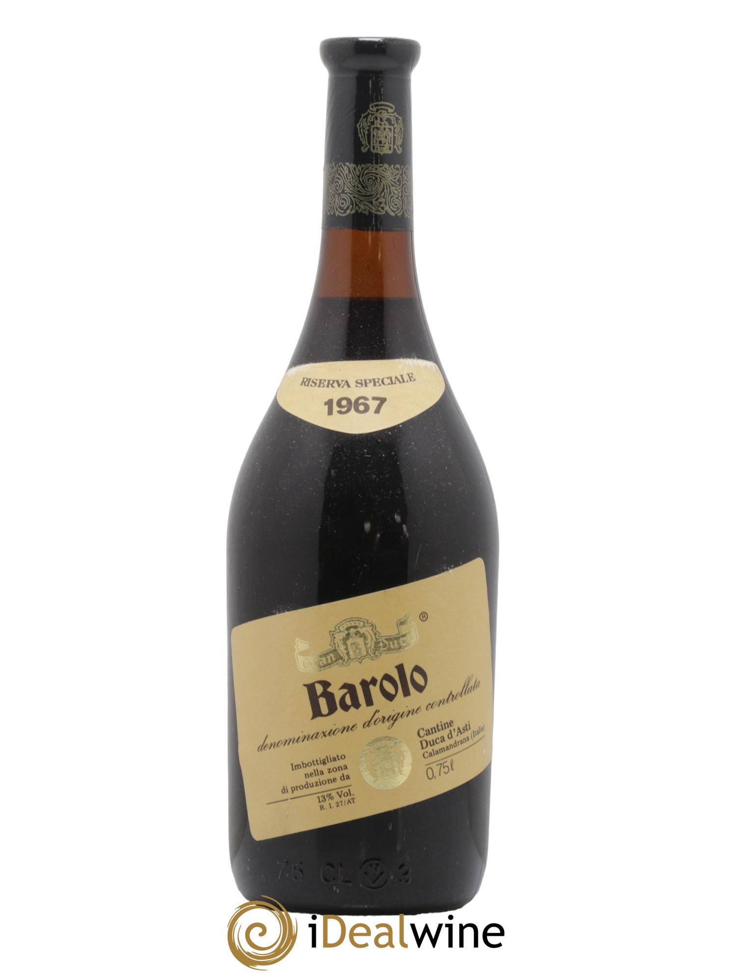 Barolo Riserva speciale Cantine Duca D'Asti 1967 - Lot de 1 bouteille - 0