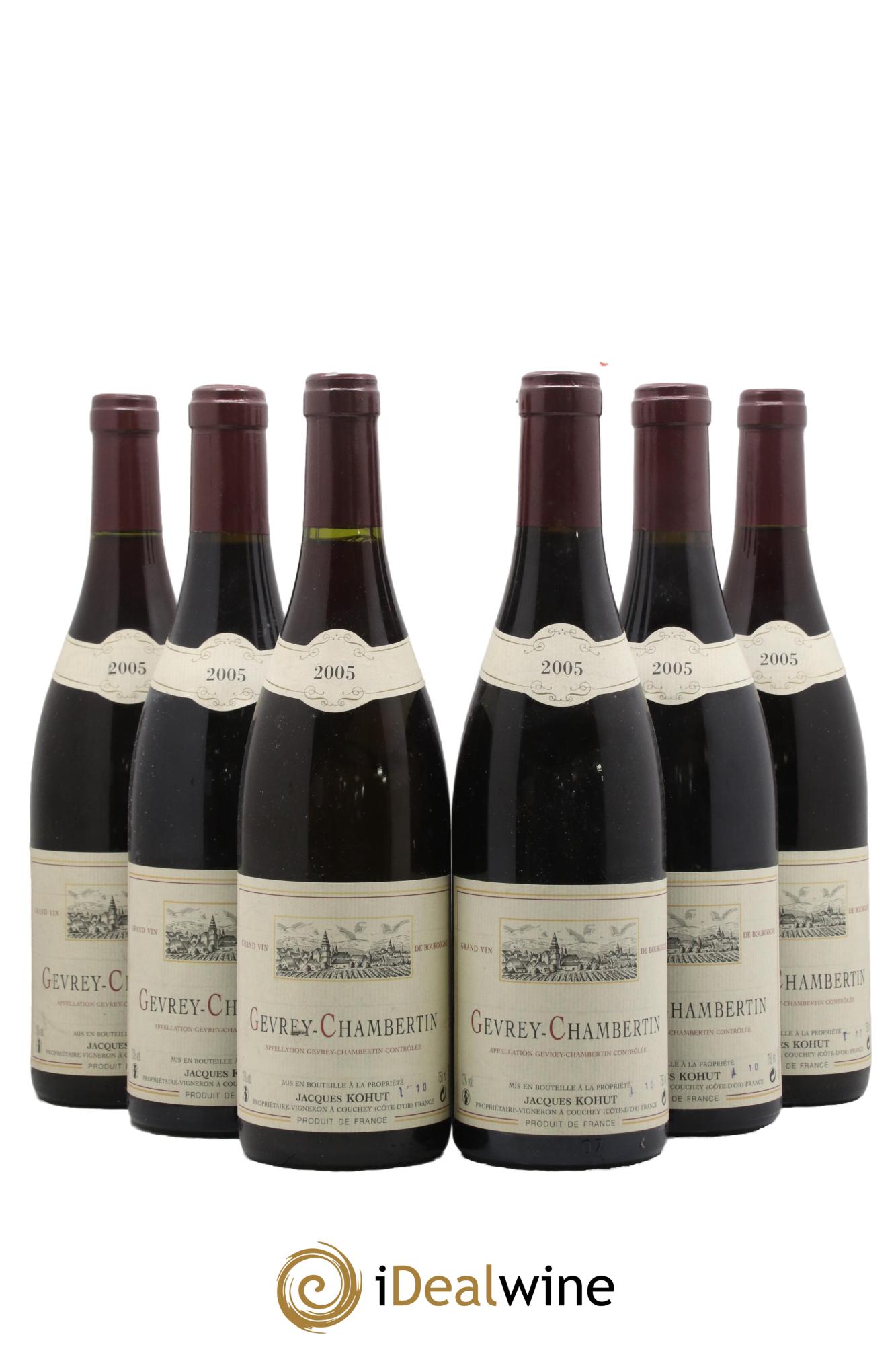 Gevrey-Chambertin Jacques Kohut 2005 - Posten von 6 Flaschen - 0