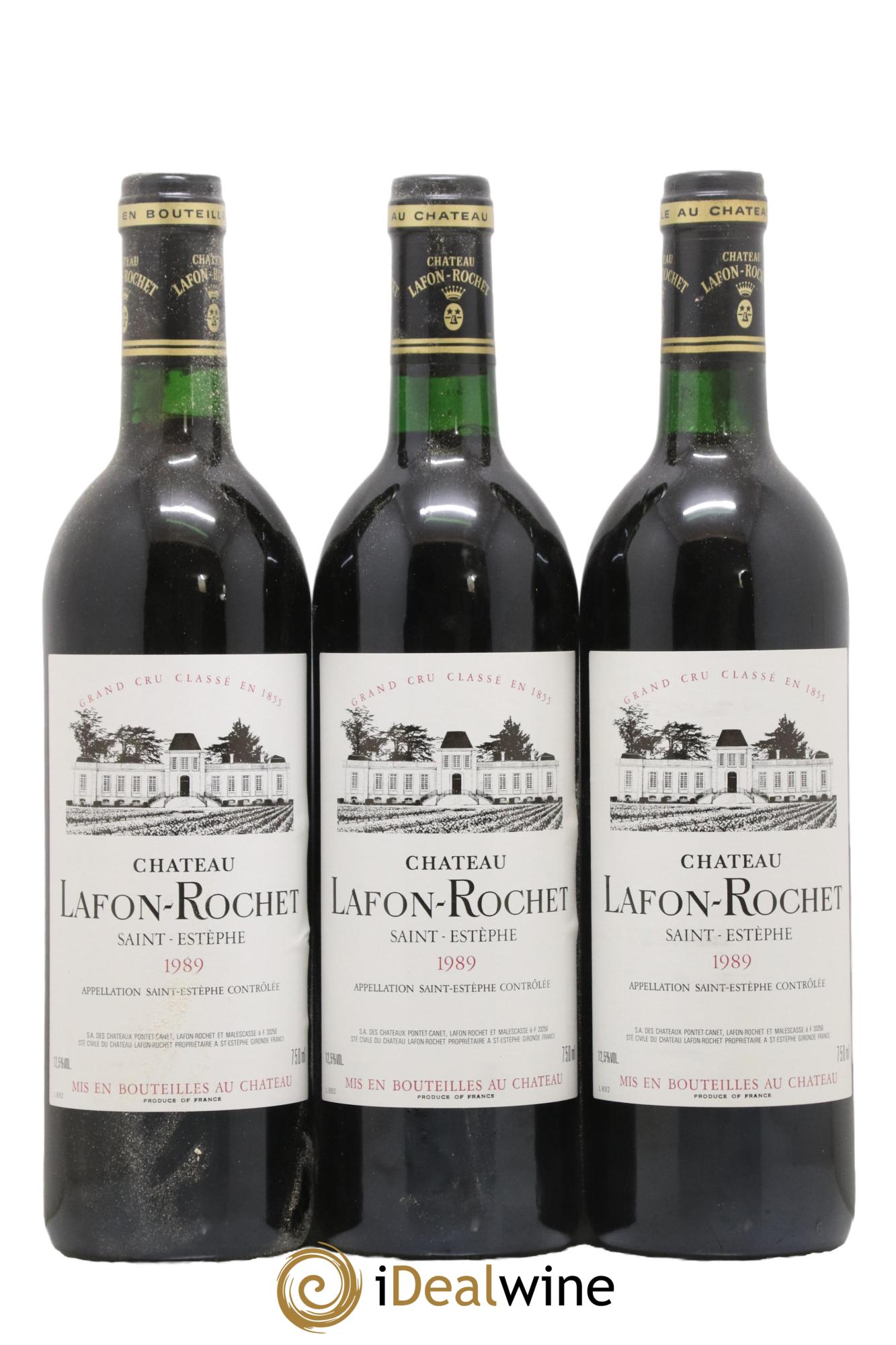 Château Lafon Rochet 4ème Grand Cru Classé 1989 - Lot de 3 bouteilles - 0