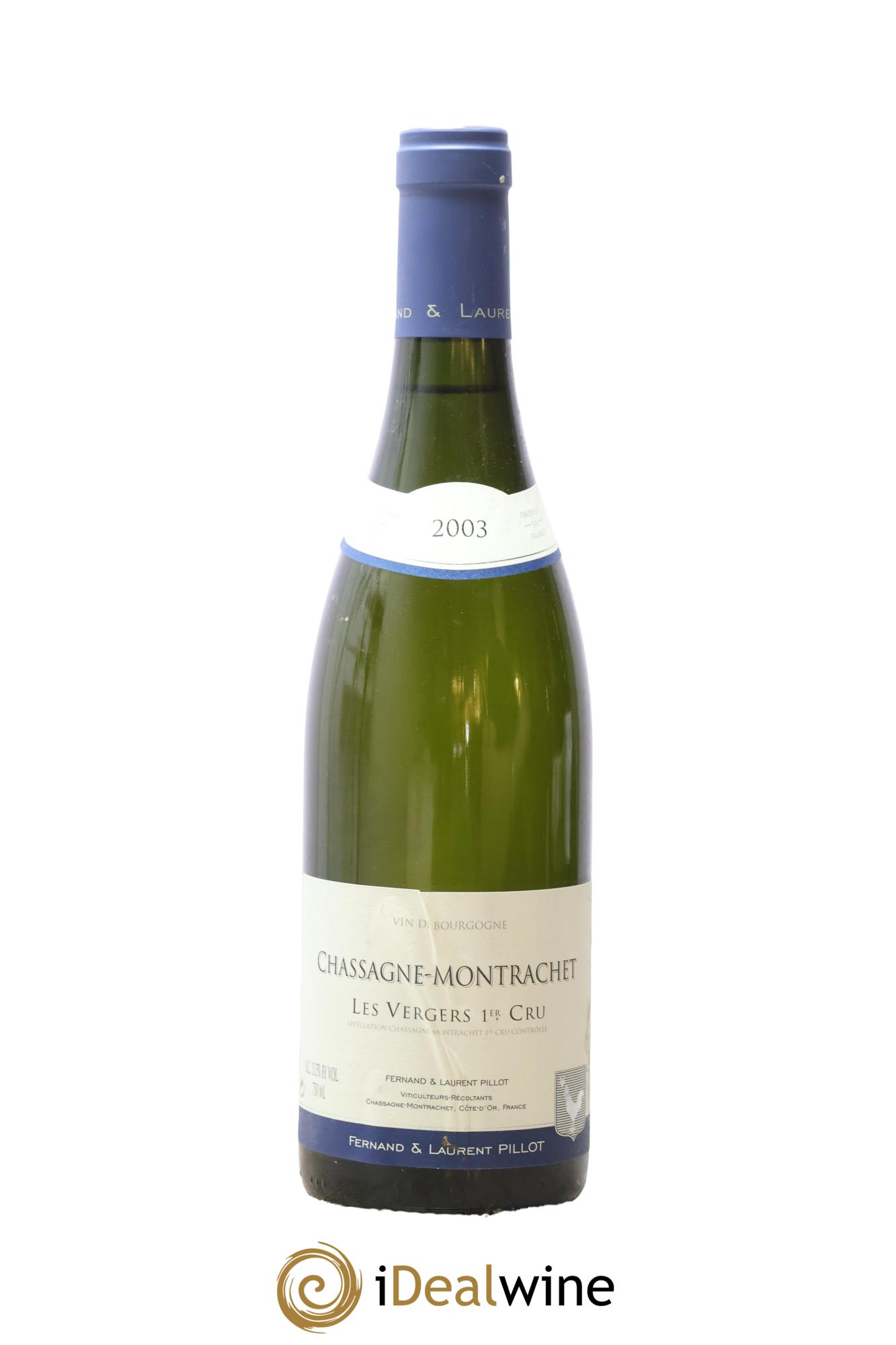 Chassagne-Montrachet 1er Cru Les Vergers Fernand et Laurent Pillot (Domaine) 2003 - Lot of 1 bottle - 0